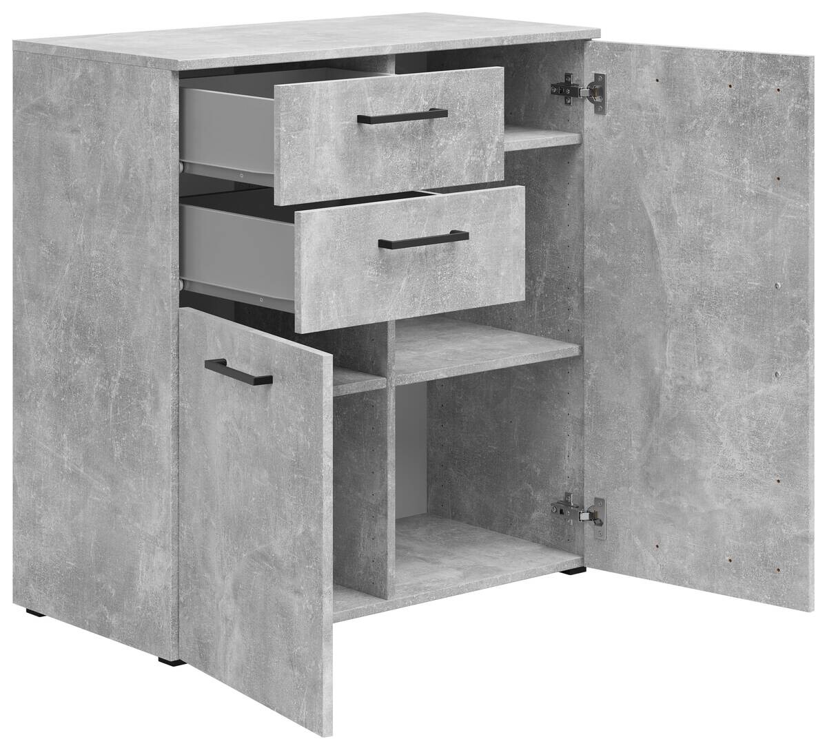 Kommode Multi-Stauraum Typ 26 Beton Optik B/H/T: ca. 80x83x40 cm