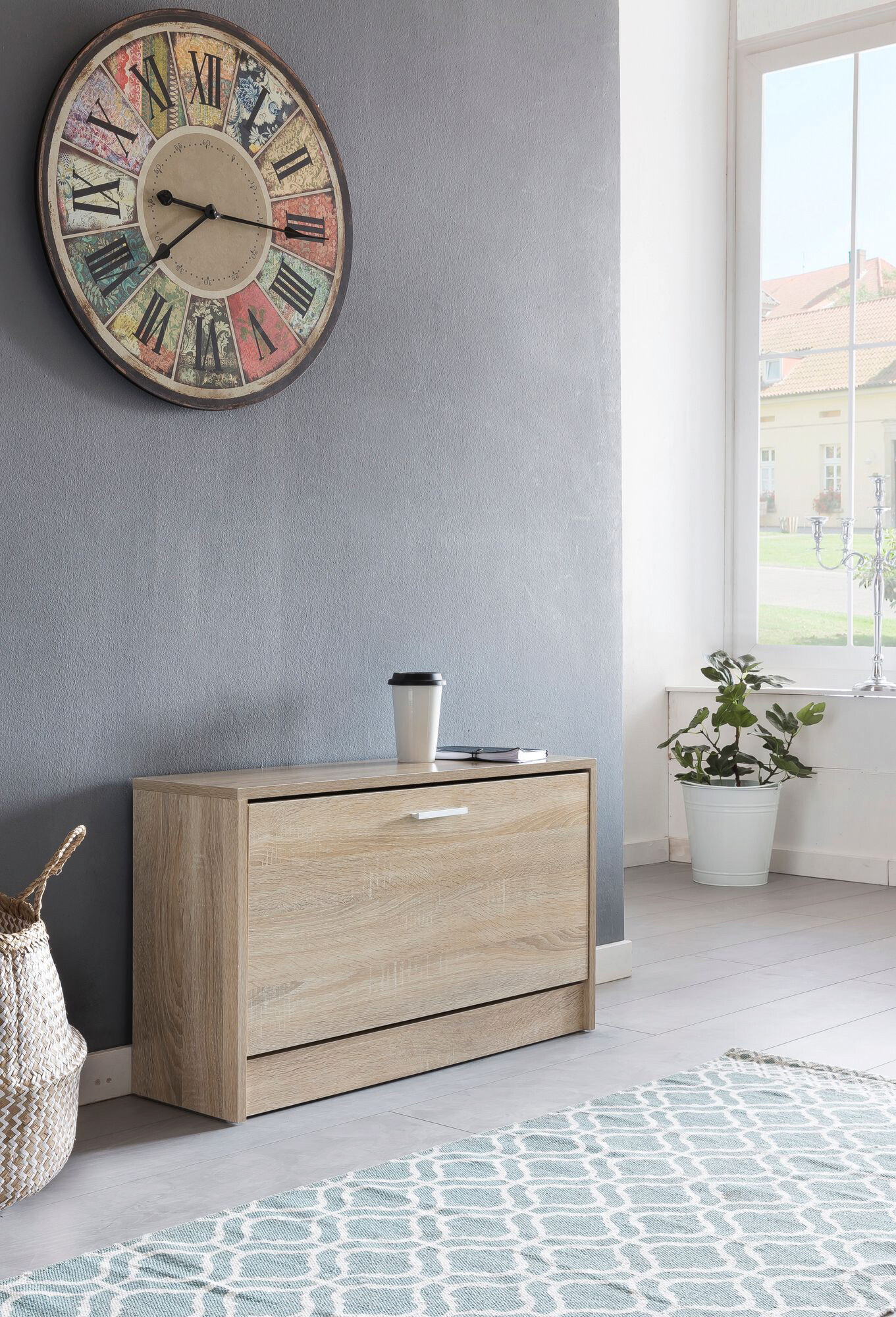 Schuhbank Eiche Sonoma Nachbildung B/H/T: ca. 80x47x24 cm