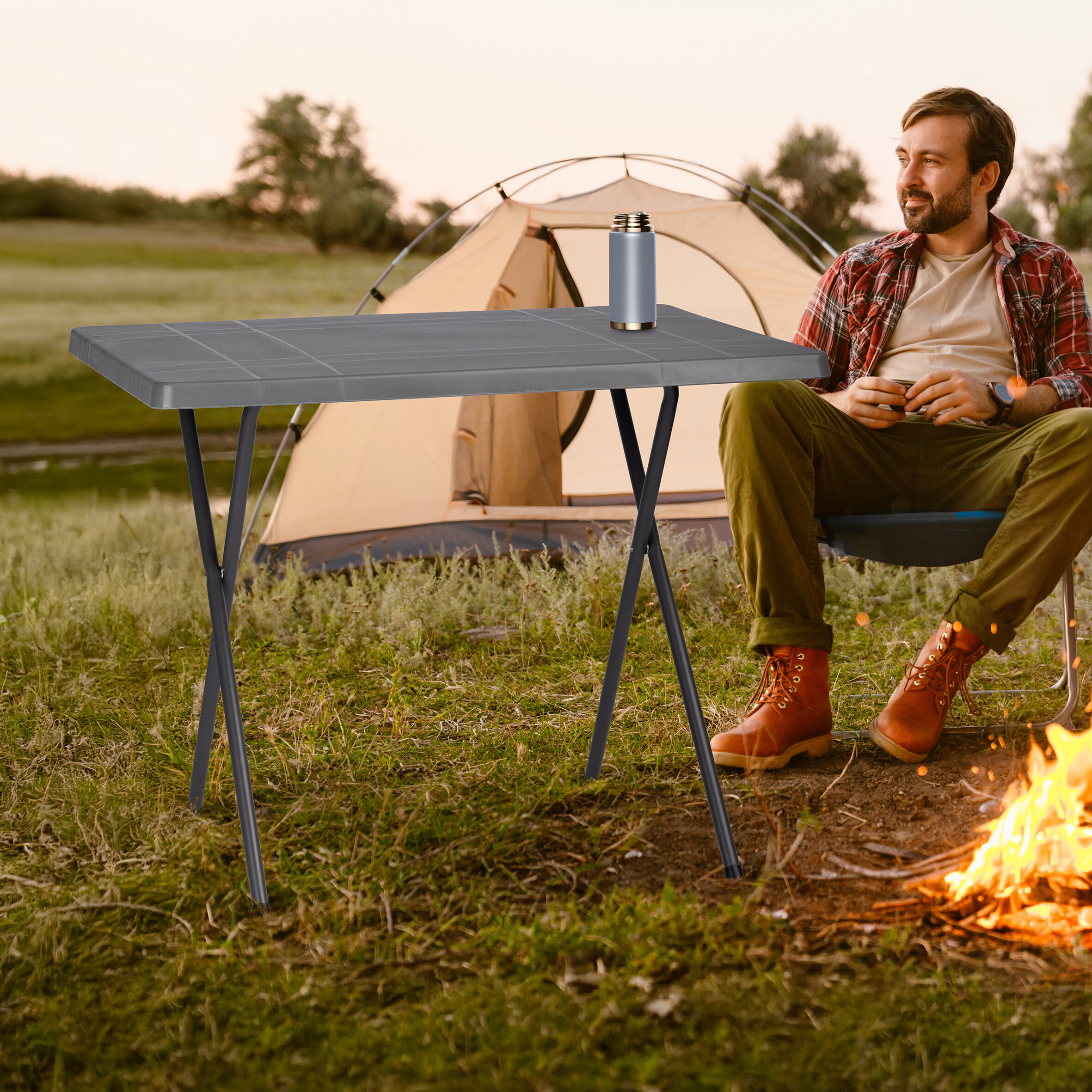 Gartentisch anthrazit Stahl