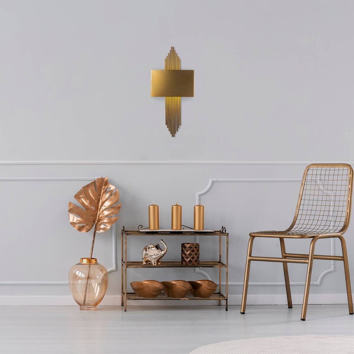 Opviq Wandleuchte Metall B/H/L: ca. 10x22x75 cm E27 1 Brennstellen