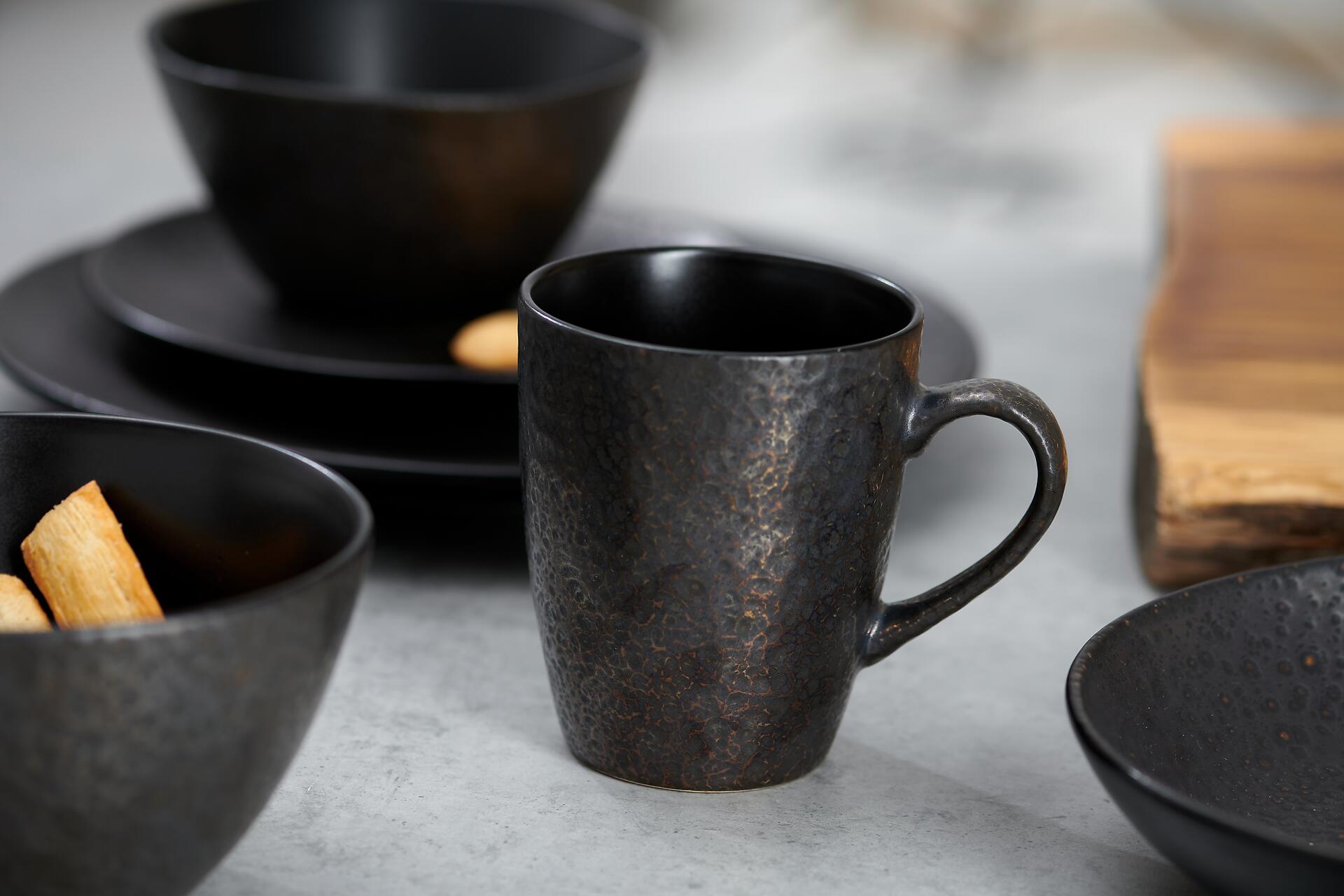 Ritzenhoff & Breker Frühstücksservice Kitwe schwarz Keramik 12 tlg.