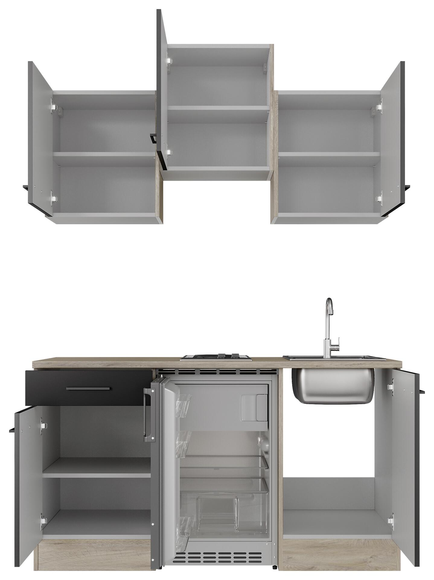 Küchenblock Capri schwarz B/H/T: ca. 151x226x60 cm