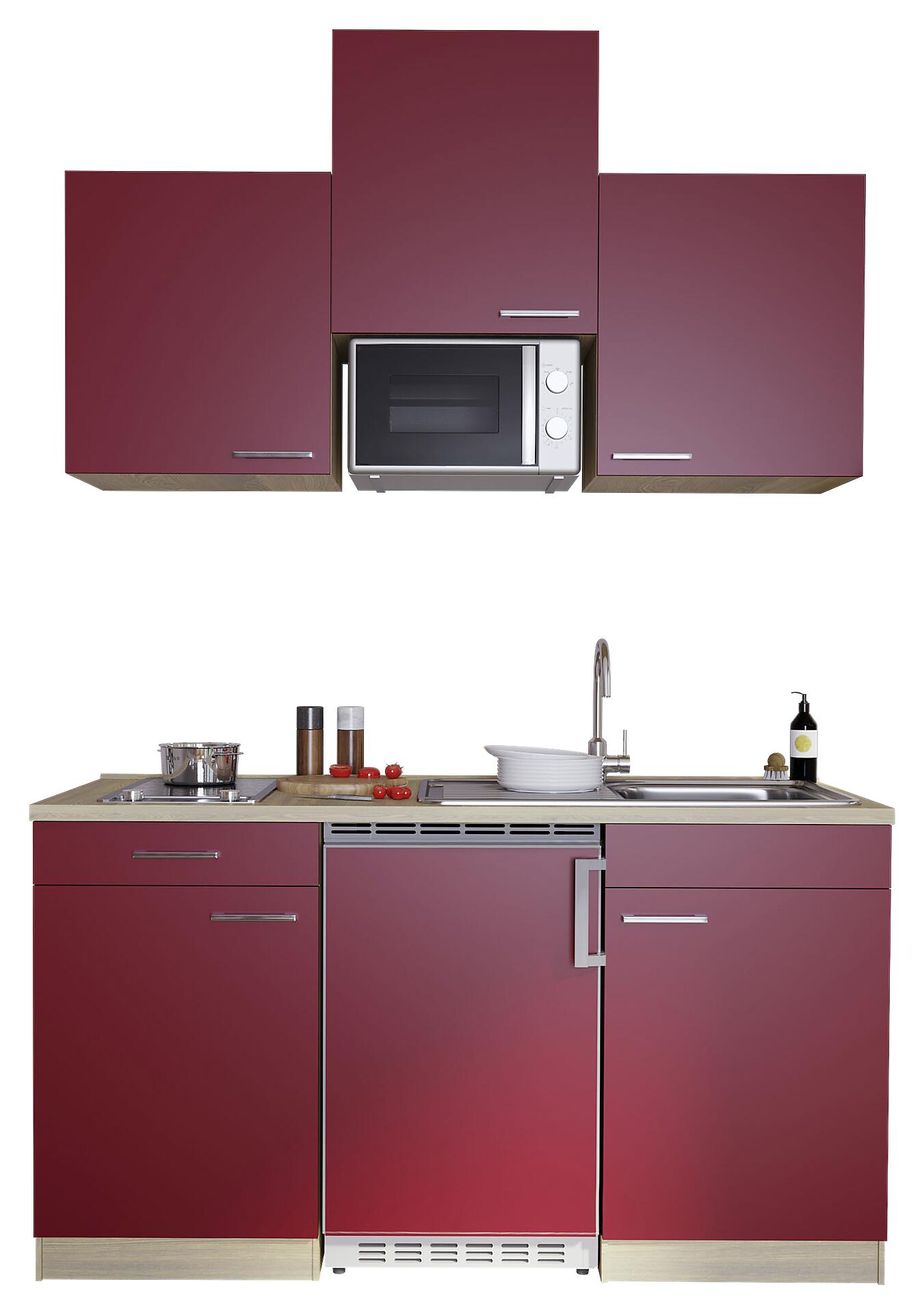 Respekta Singleküche Economy rot matt B/H/T: ca. 150x200x60 cm