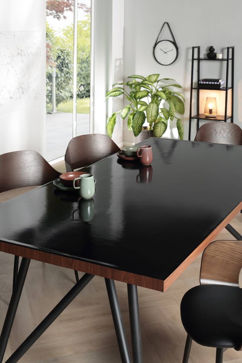 Abwaschbarer Tischbelag schwarz B: ca. 100 cm