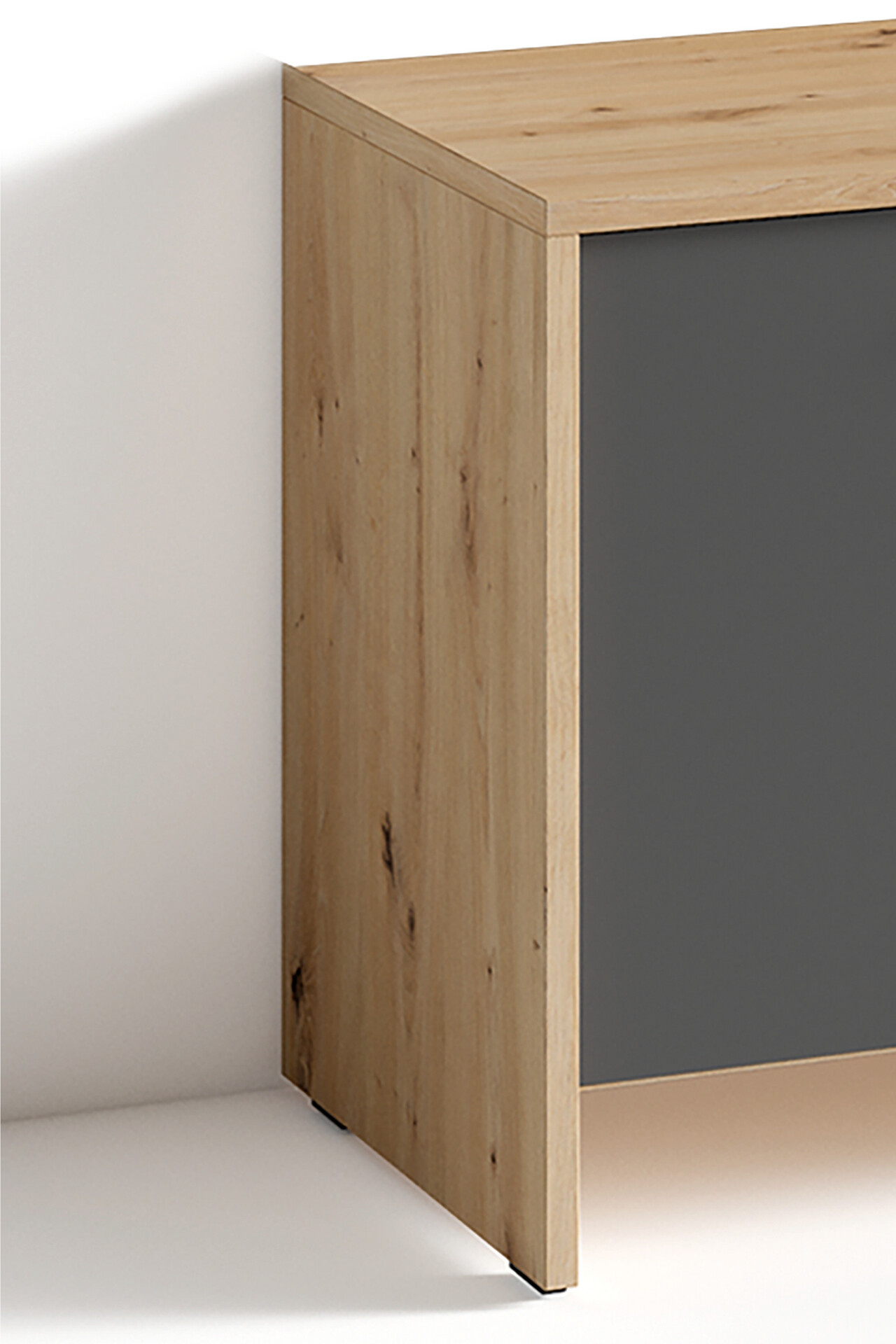 Sitzbank BEN Eiche Nachbildung anthrazit B/H/T: ca. 60x48x35 cm