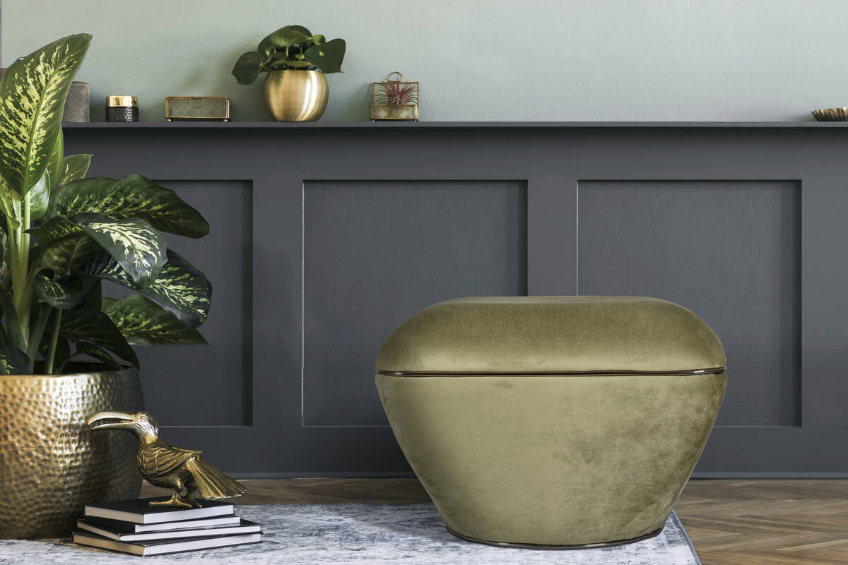 360 Living Hocker Contessa 100 grün Graphit B/H/T: ca. 60x42,5x60 cm