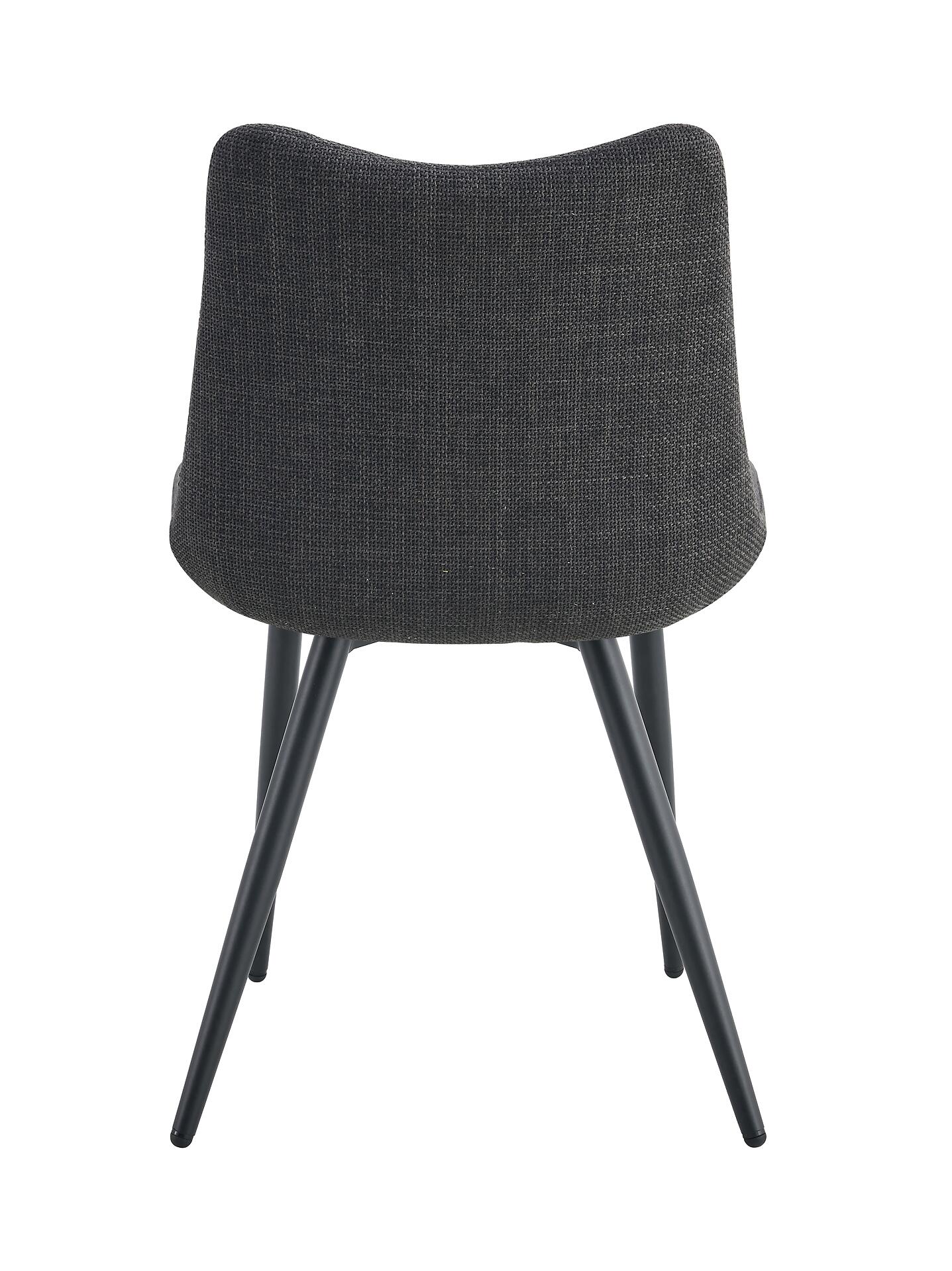 Stuhl LOTTA, 2er Set anthrazit schwarz Webstoff B/H/T: ca. 53x86x59 cm