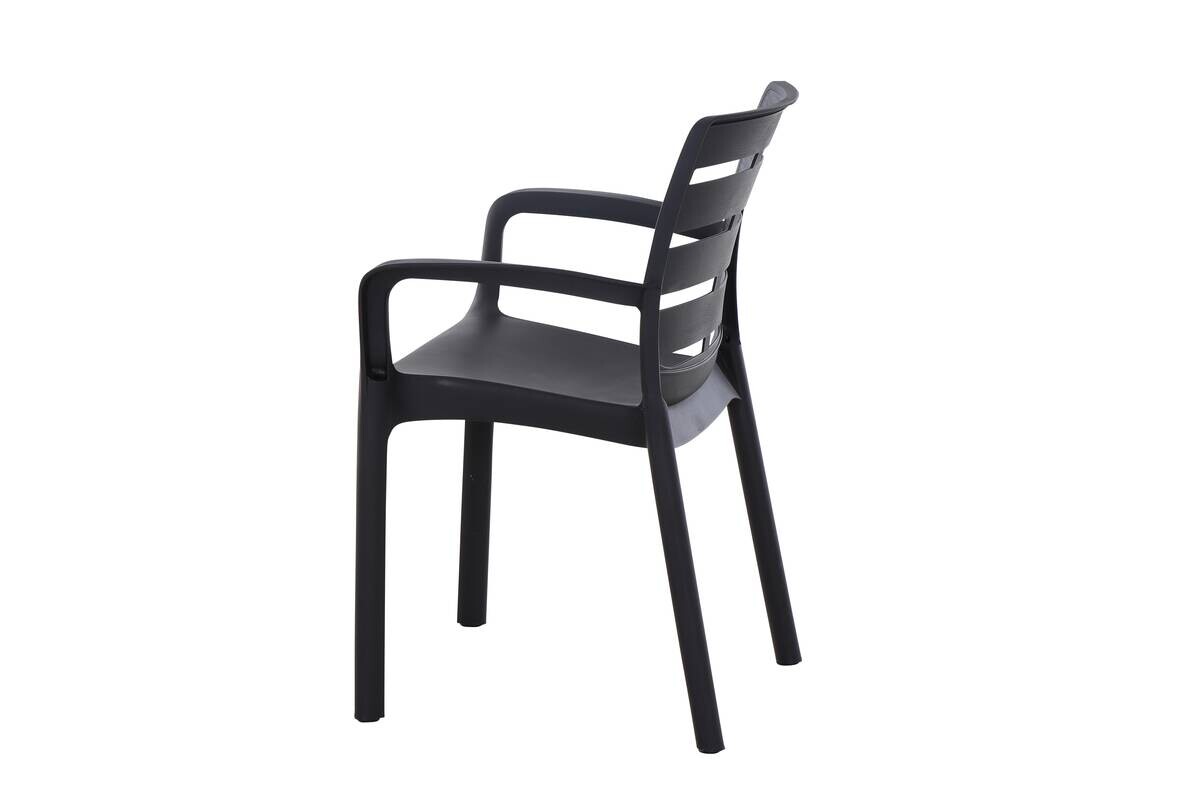 ProGarden Stapelsessel Borneo anthrazit Kunststoff B/H/L: ca. 605x82x61 cm