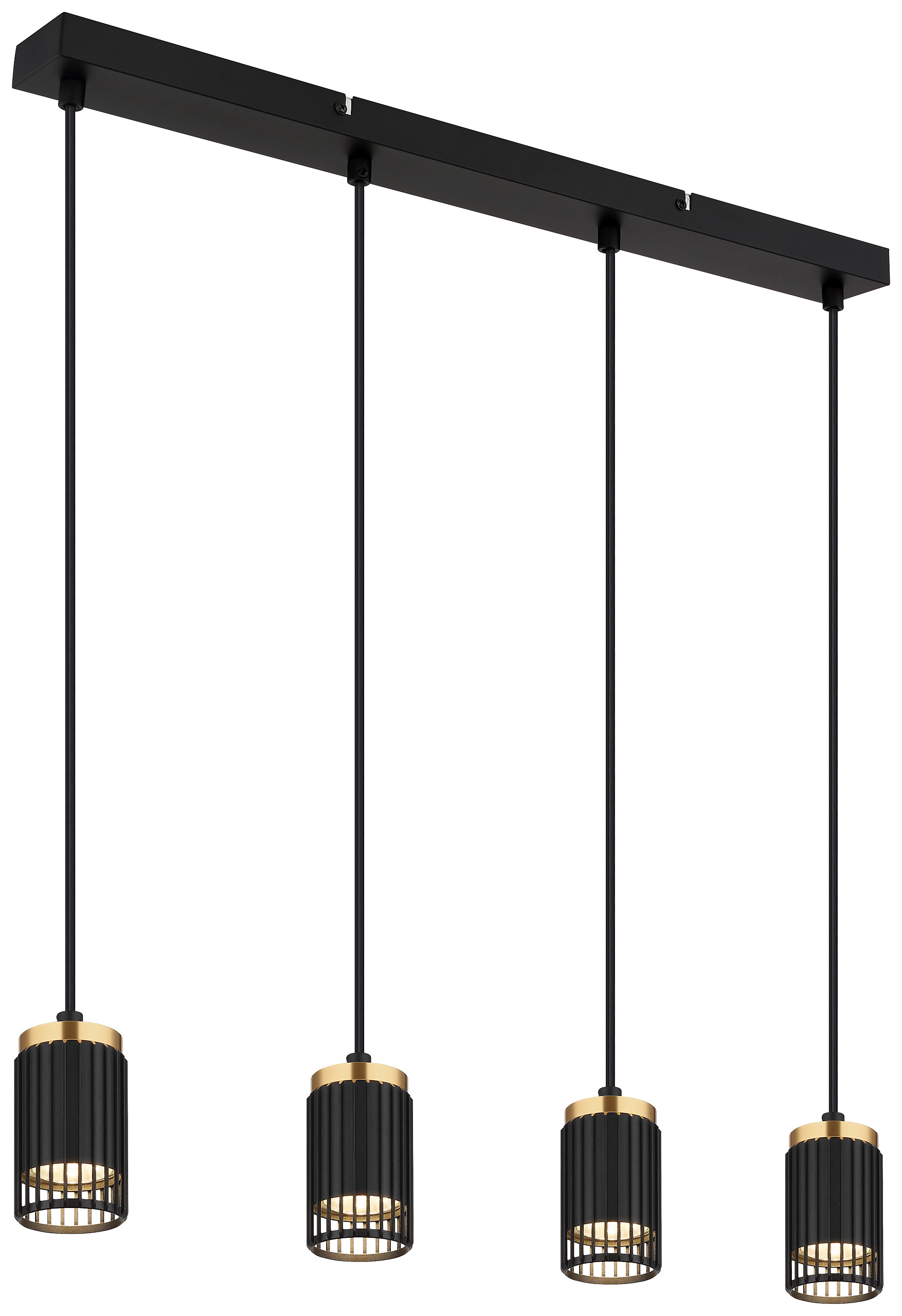 GLOBO Pendelleuchte mattschwarz Metall Aluminium B/H/T/L: ca. 6x120x60x60 cm GU10 4 Brennstellen