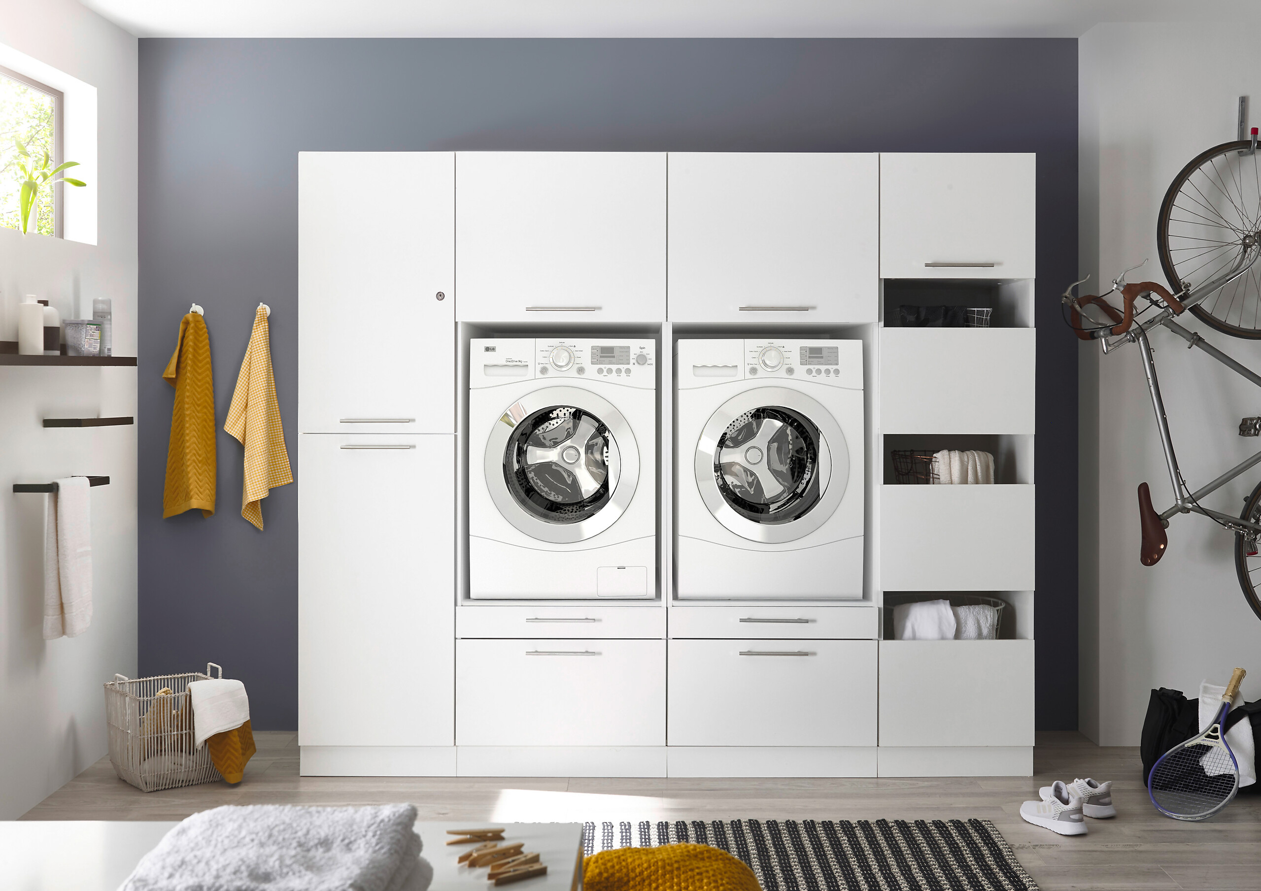 Respekta Hauswirtschaftsraum-Set Clara weiß matt B/H/T: ca. 234,8x200x67,6 cm