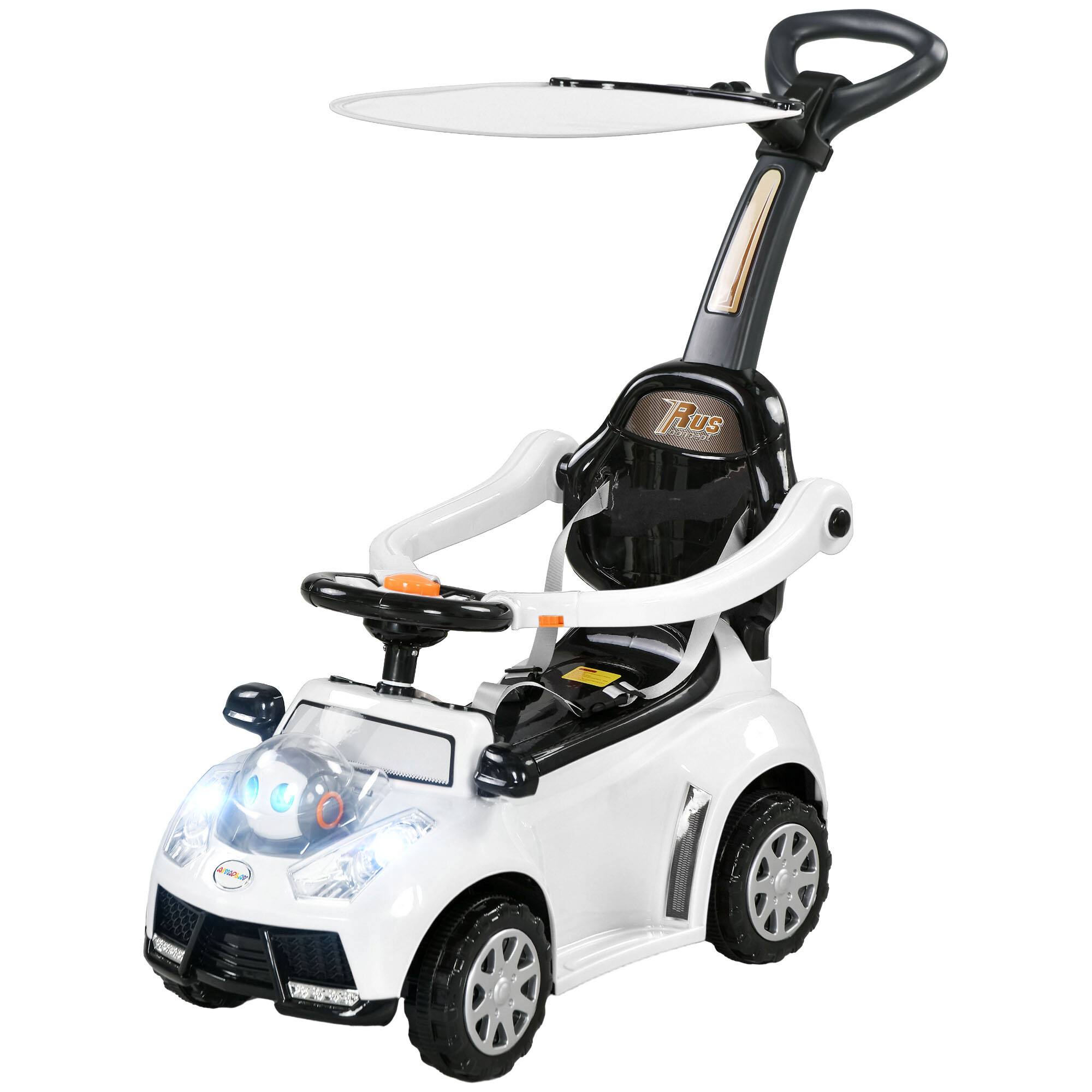 AIYAPLAY Baby-Schiebeauto weiß B/H/L: ca. 39x90x96 cm