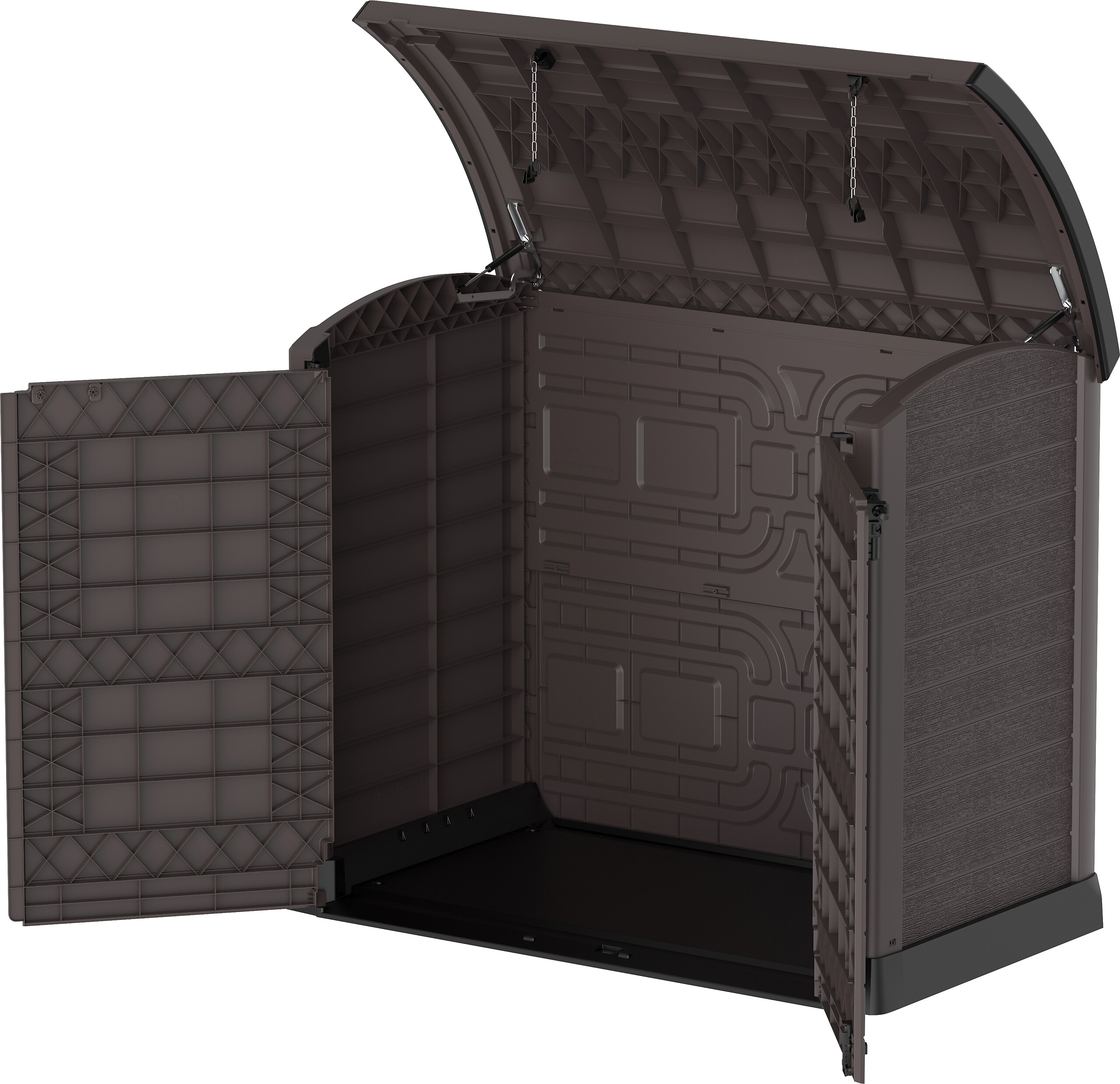 VCM Mülltonnenbox 2er StoreAway braun Kunststoff B/H/L: ca. 145x125x83 cm