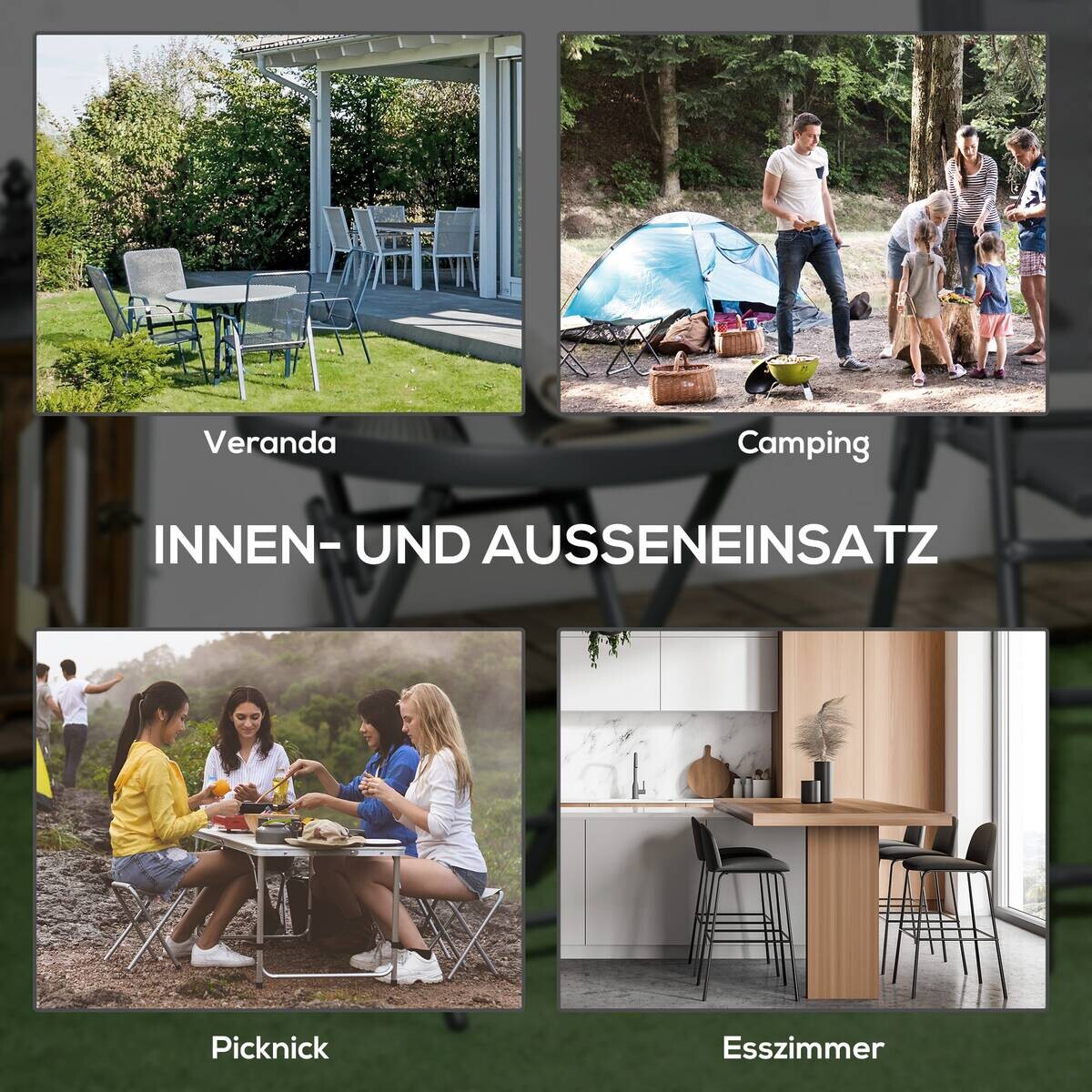 Outsunny Garten-Beistelltisch 2er-Set teak Akazie B/H/L: ca. 45x45x45 cm