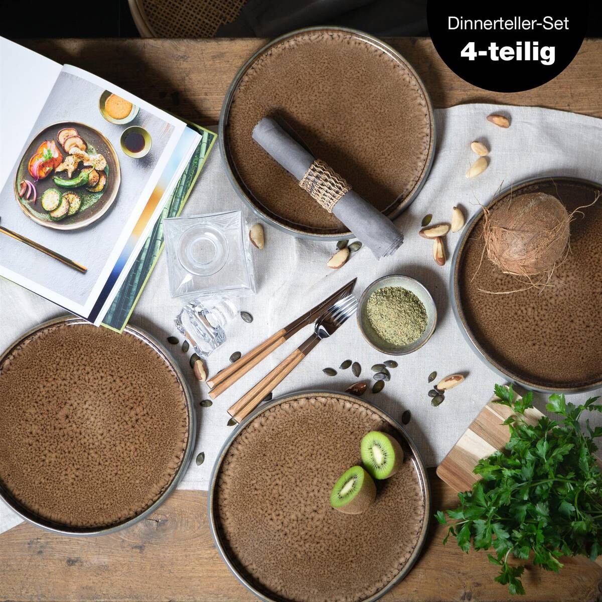 Moritz & Moritz Essteller flach beige Steinzeug D: ca. 27,5 cm