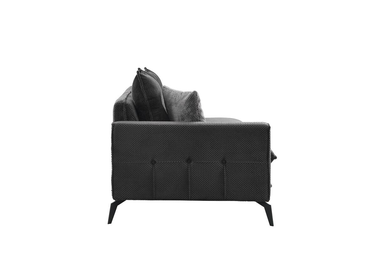 Ecksofa grau Webstoff B/H/T: ca. 288x88x168 cm