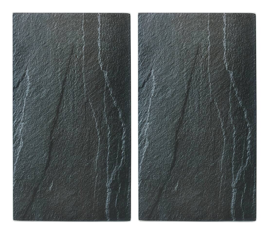 Zeller Herdabdeck-/Schneideplattenset Schiefer schiefer Glas B/H/L: ca. 30x0,8x52 cm