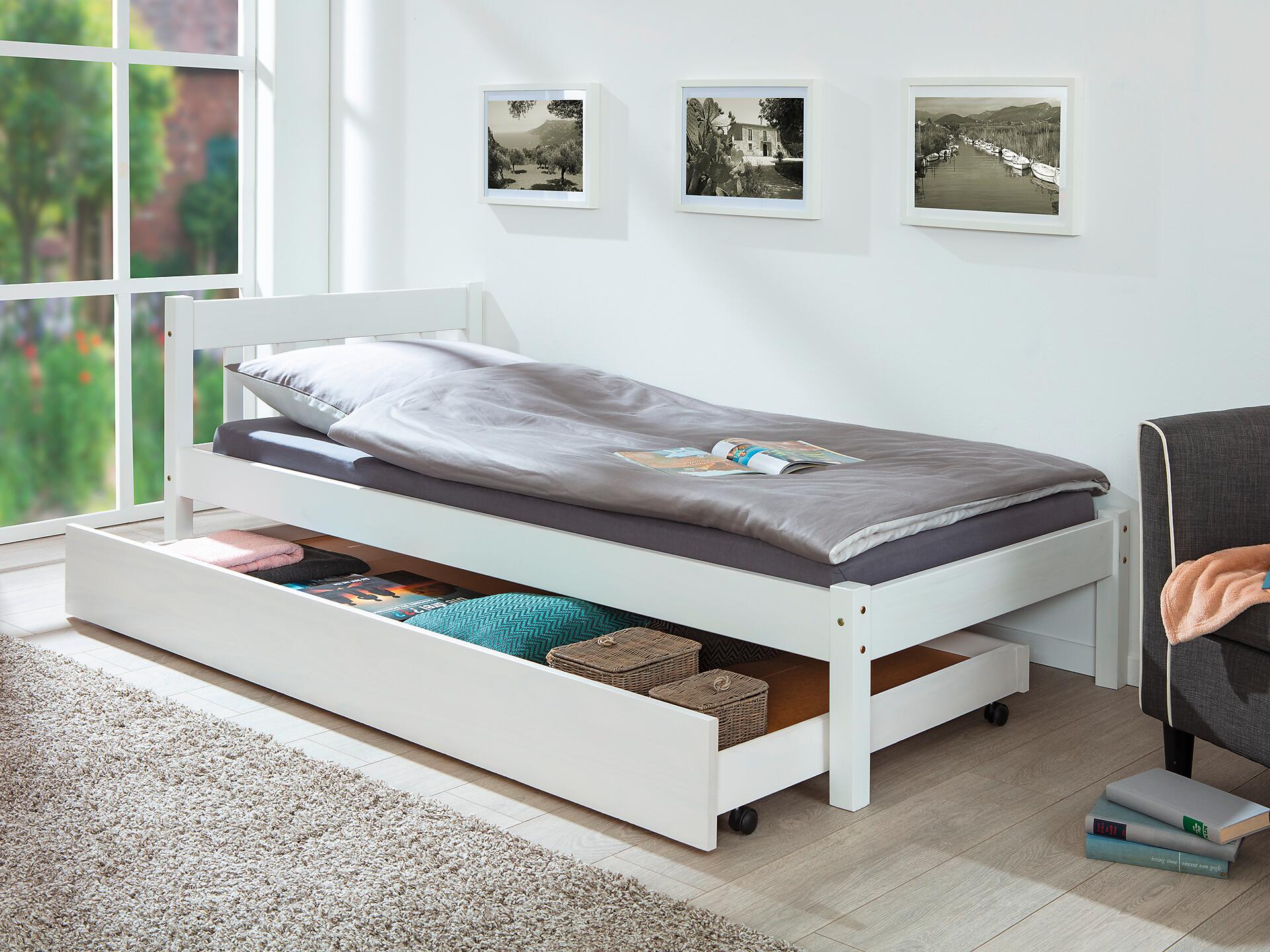 Funktionsbettkasten Umea weiß