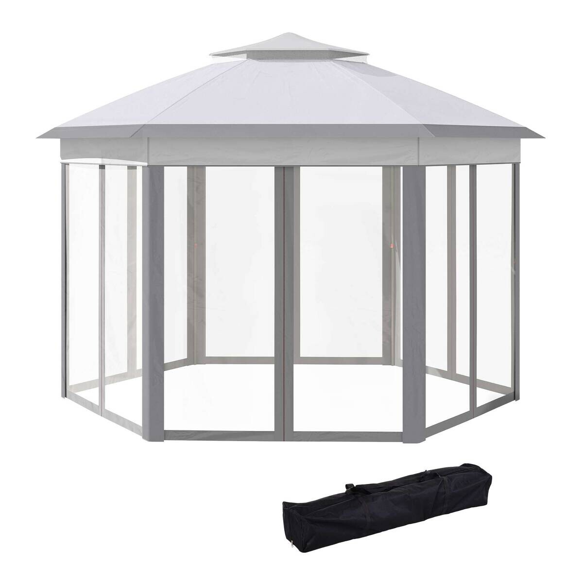 Outsunny Pavillon grau Polyester B/H/L: ca. 405x405x285 cm