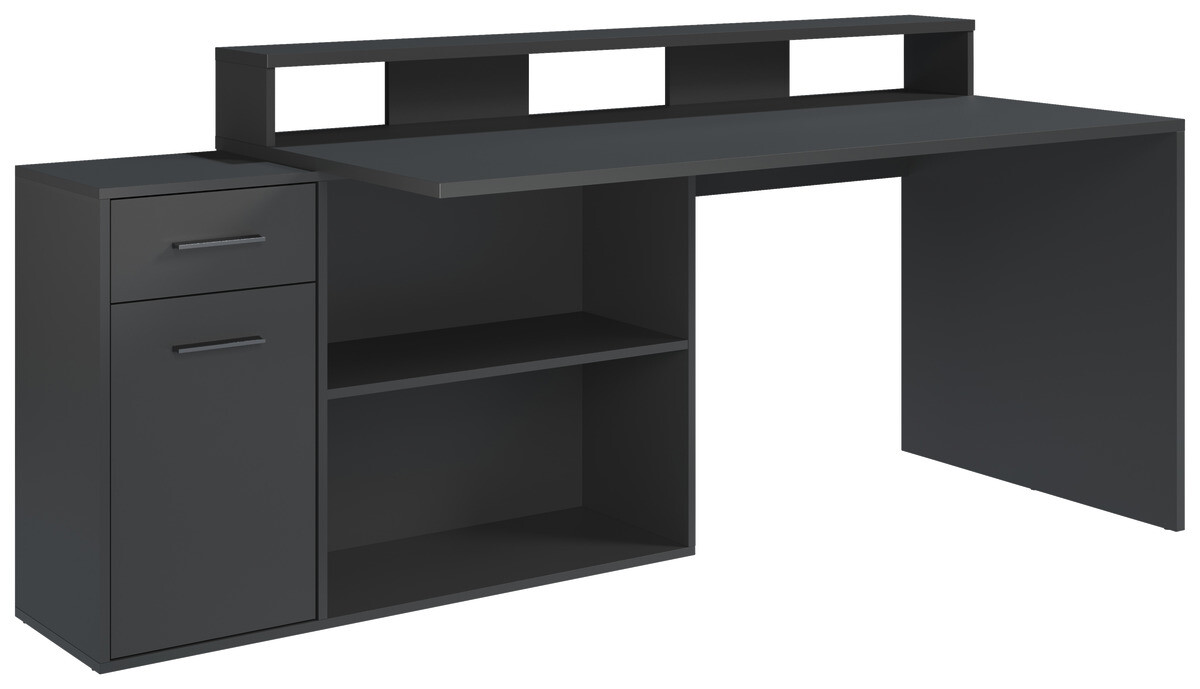 Schreibtisch Gamer anthrazit matt B/H/T: ca. 160x92x115 cm