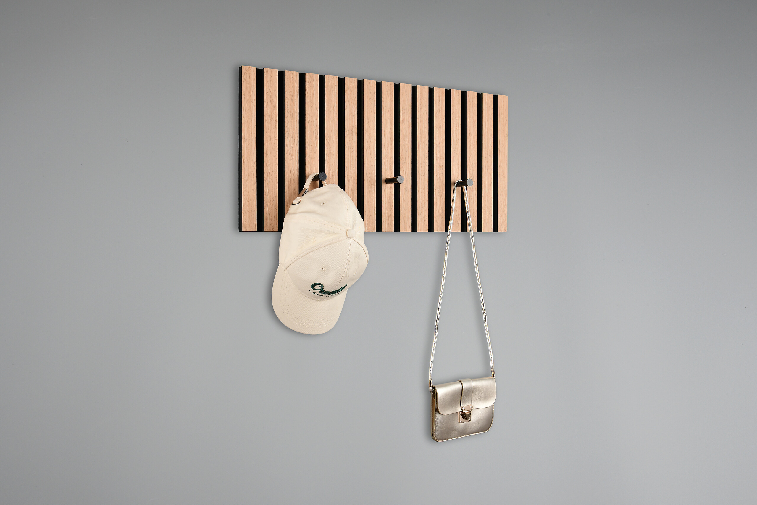 Wandgarderobe Grace Eiche schwarz B/H/T: ca. 60x30x7 cm