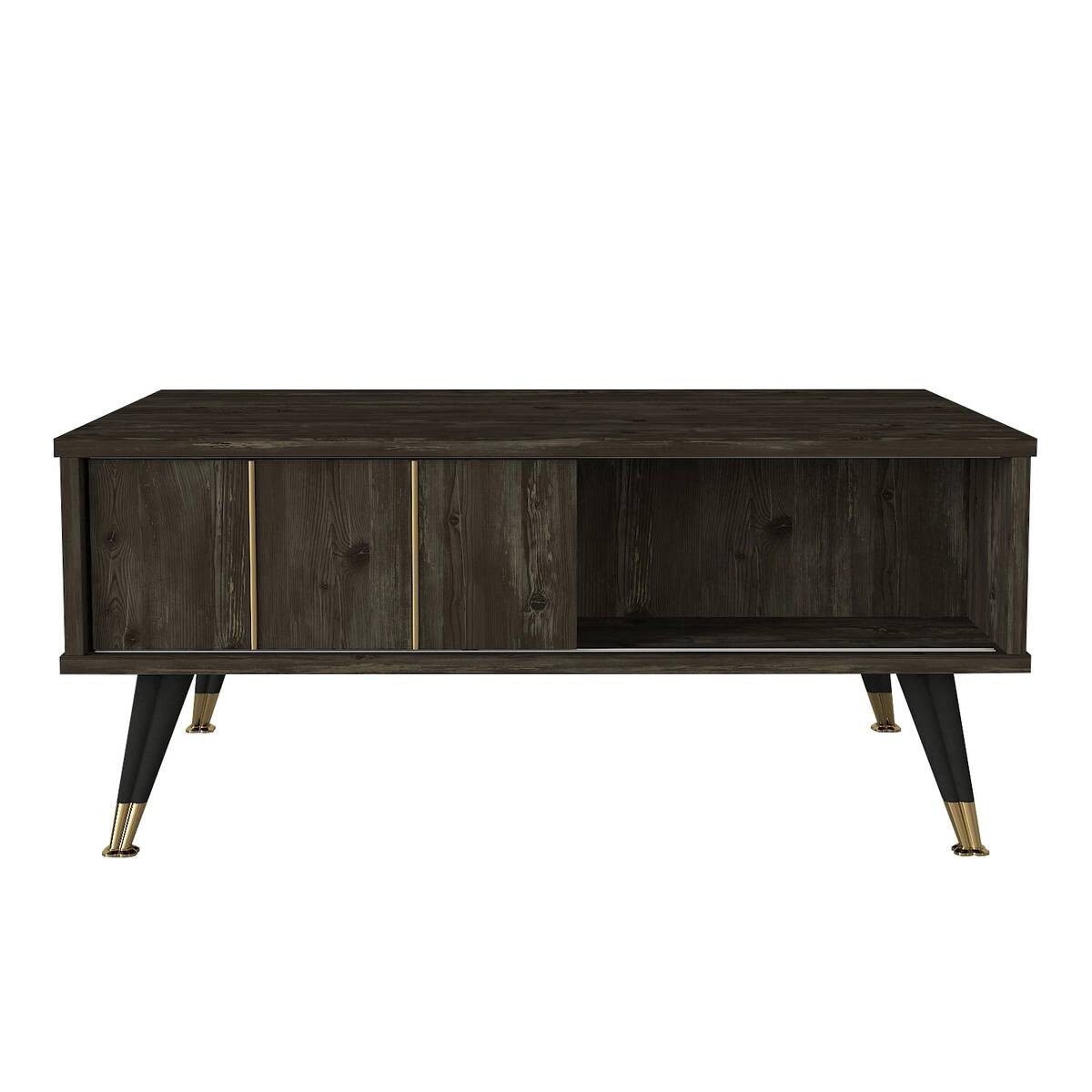 Couchtisch Nero Rebab braun dunkelgrau B/H/T: ca. 90x40x60 cm