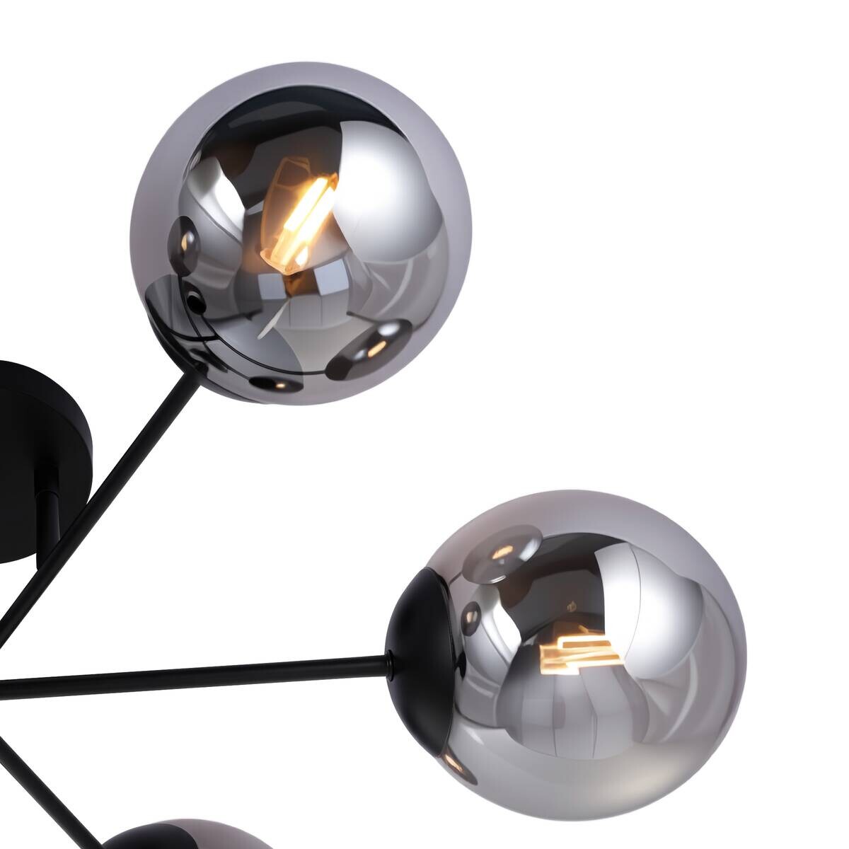 POCOline Deckenleuchte Space schwarz Rauchglas B/H/T: ca. 66x30x66 cm E14 6 Brennstellen