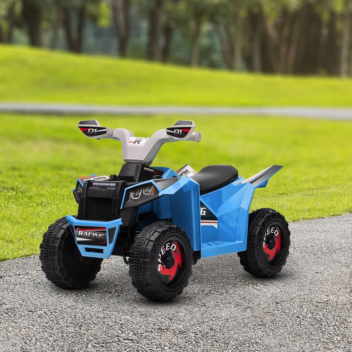 HOMCOM Elektroauto für Kinder blau B/H/L: ca. 41,5x48,5x70 cm