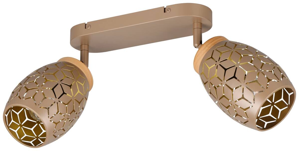 Reality Leuchten Spots Bidar kaffee gold Metall B/H/L: ca. 28x27x12 cm E14 2 Brennstellen