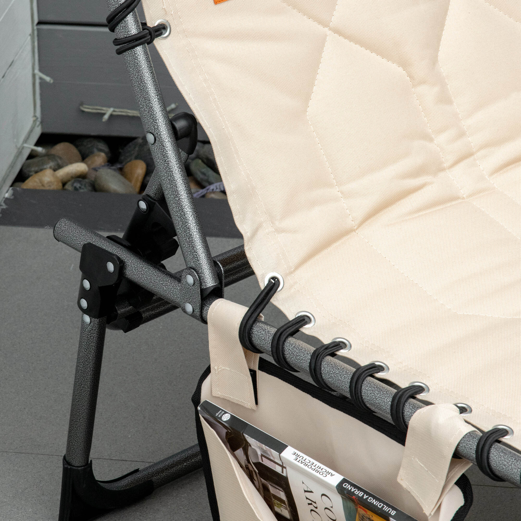 Outsunny Sonnenliege beige Polyester B/H/L: ca. 57x30x188 cm