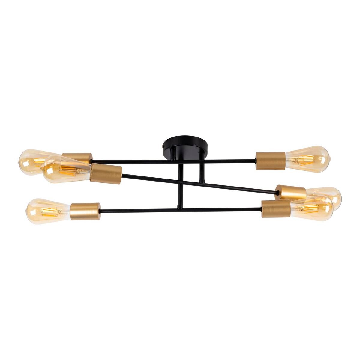 Näve Leuchten Deckenleuchte 1365722 schwarz Metall B/H/T: ca. 54,5x17,5x54,5 cm E27 6 Brennstellen