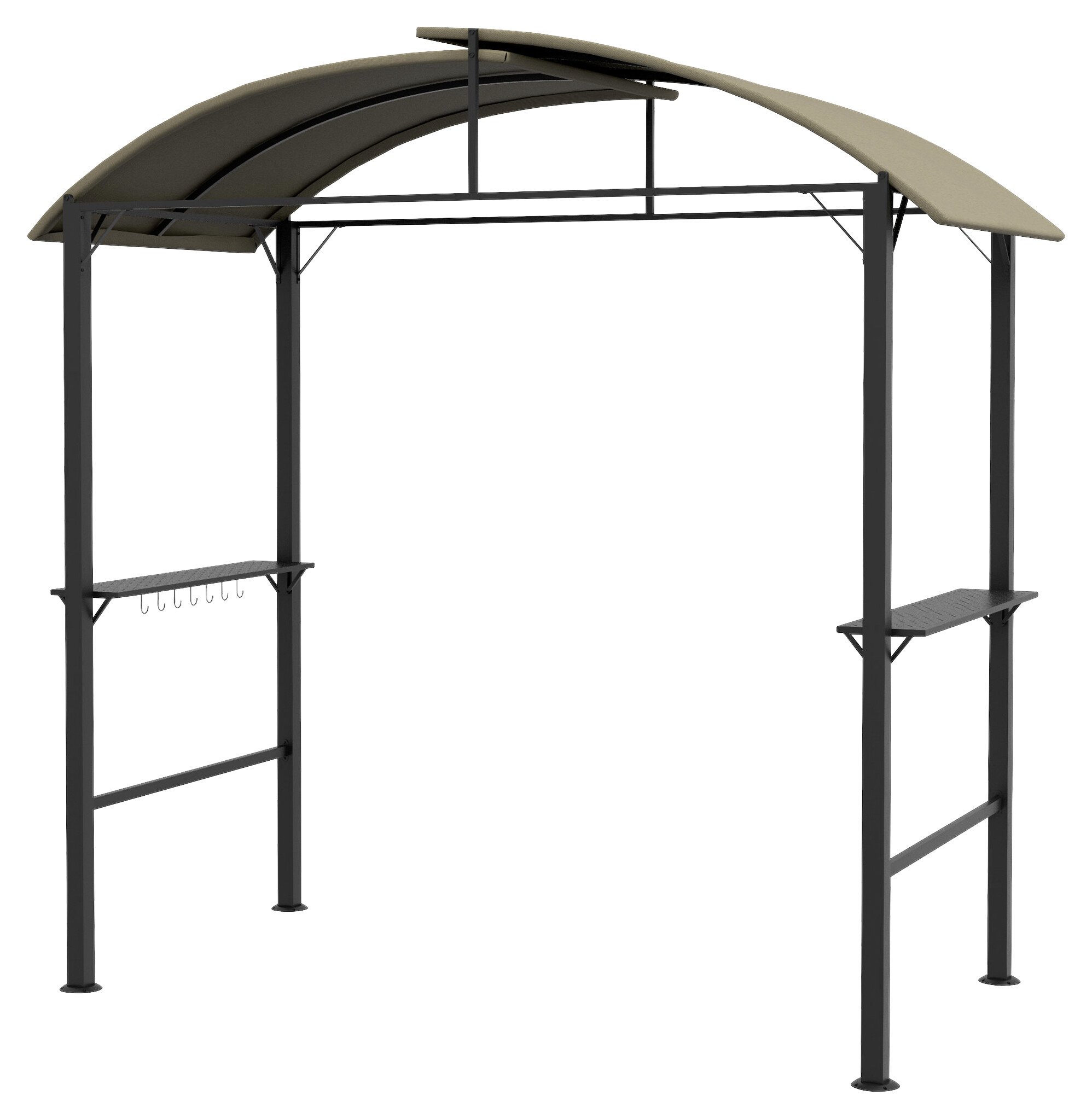 Outsunny Grillpavillon khaki Stahl B/H/L: ca. 110x235x233 cm