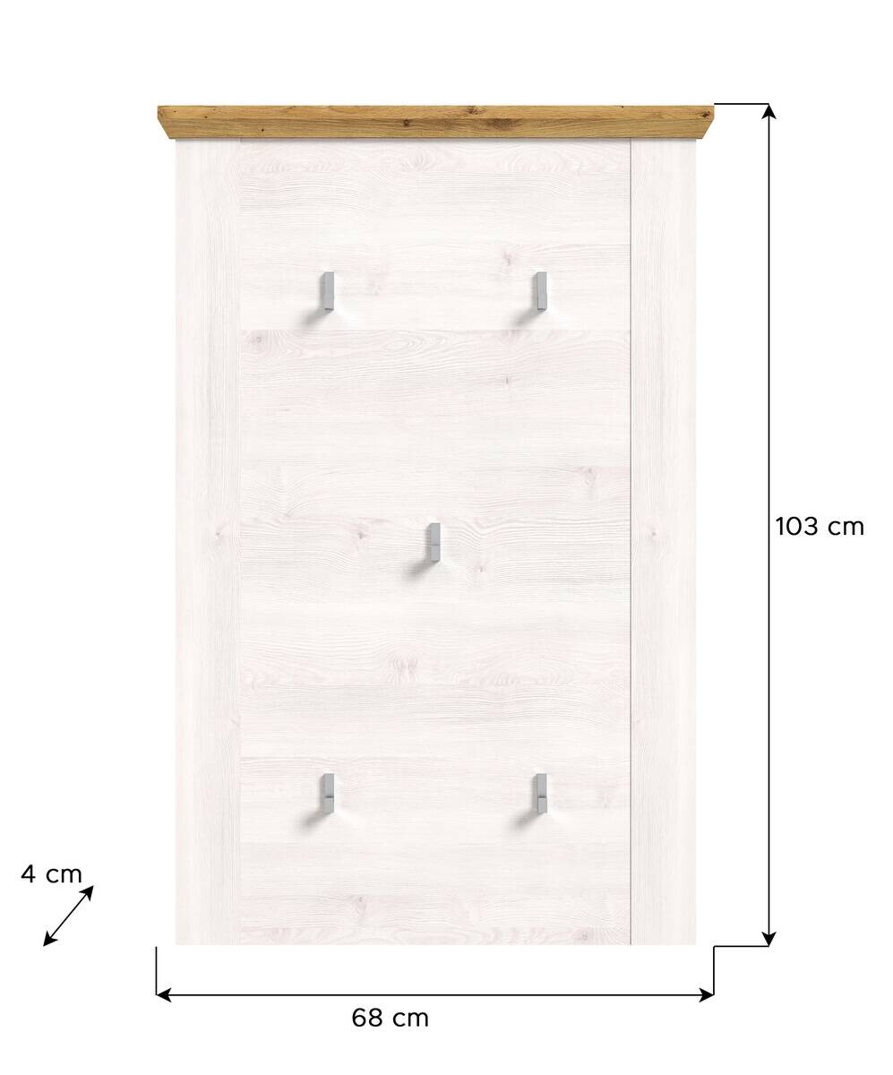 Garderobenpaneel Verona Sibiu Lärche Nachbildung Eiche Artisan Nachbildung B/H/T: ca. 68x103x4 cm