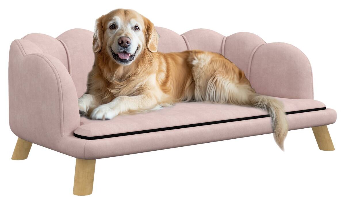 PawHut Hundesofa rosa Schaumstoff B/H/L: ca. 60,5x35,5x98,5 cm