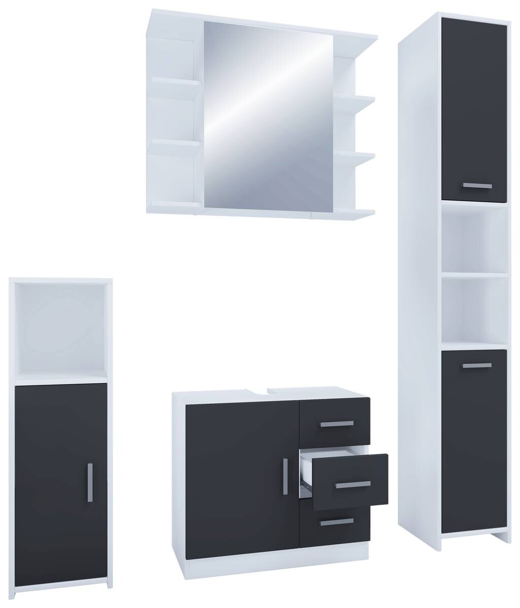 Badezimmer-Set Zalo schwarz B/H/T: ca. 63x56x30 cm