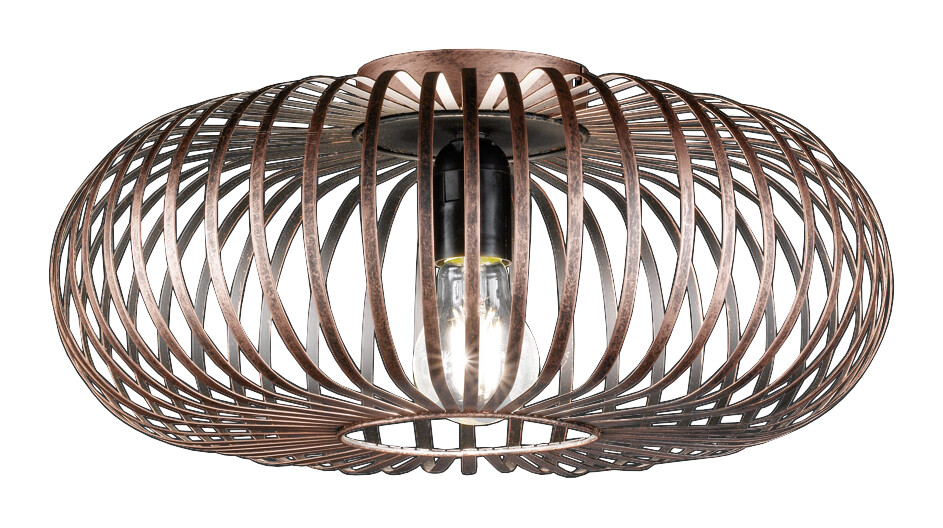 TRIO Deckenleuchte Johann Kupfer Metall H/D: ca. 17x40 cm 1 Brennstellen