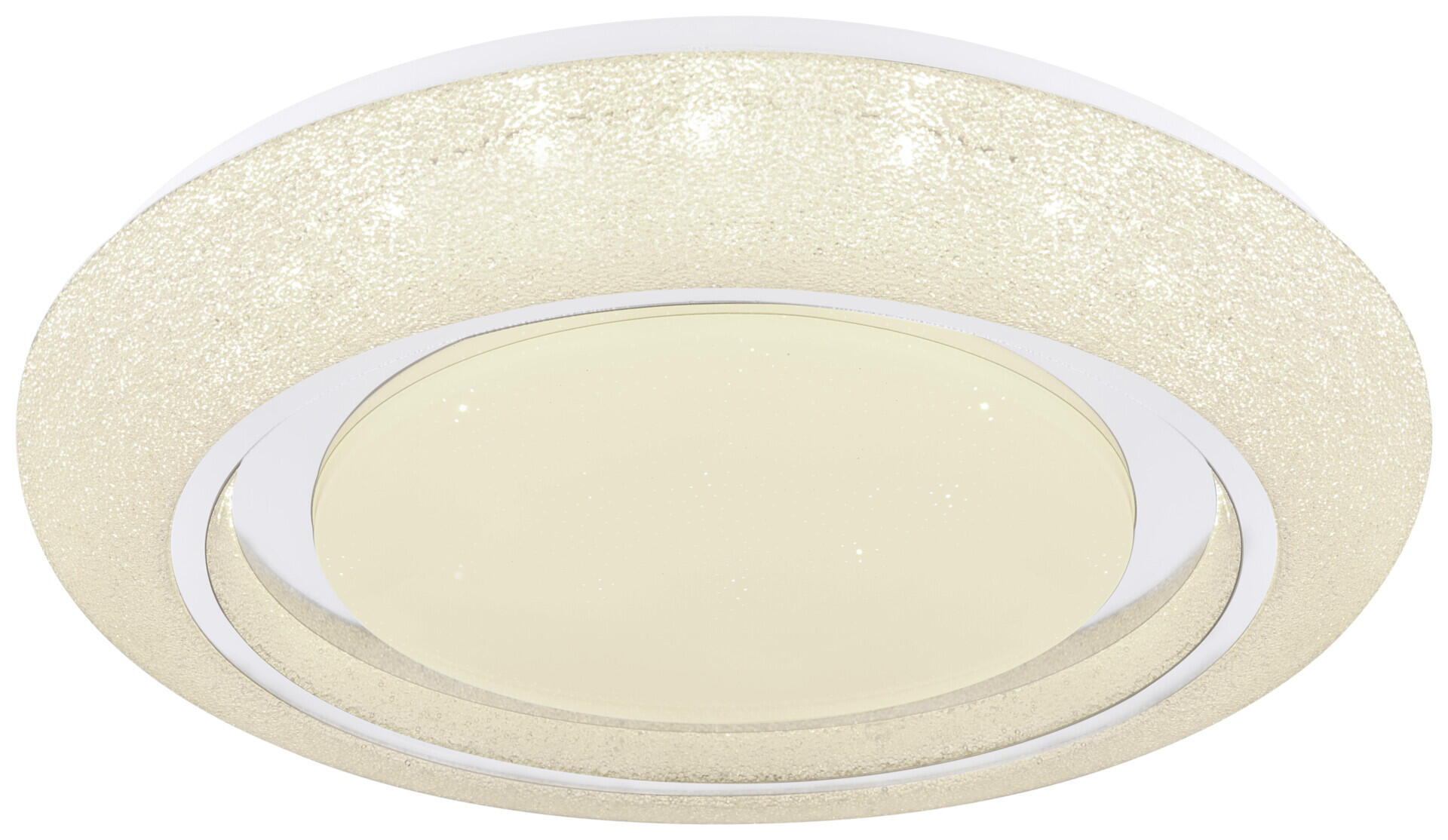 GLOBO Smarte Deckenleuchte Rada weiß Opal Acryl Chrom Metall H/D: ca. 7x48 cm