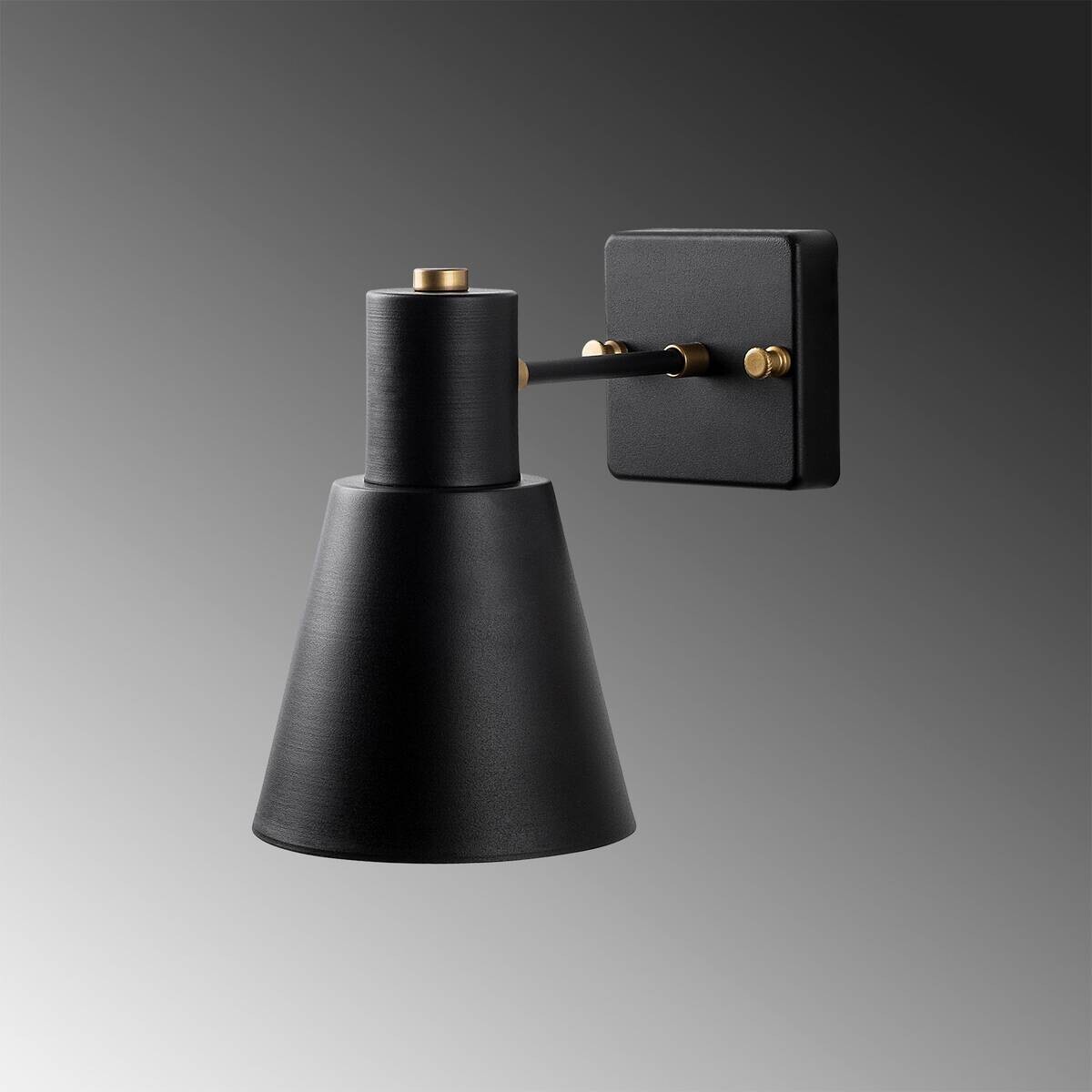 Opviq Wandleuchte schwarz gold Metall B/H/L: ca. 24x21x14 cm E27 1 Brennstellen