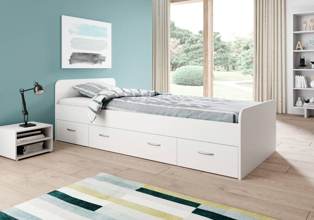 Jugendbett weiß Liegefläche B/L: ca. 90x200 cm