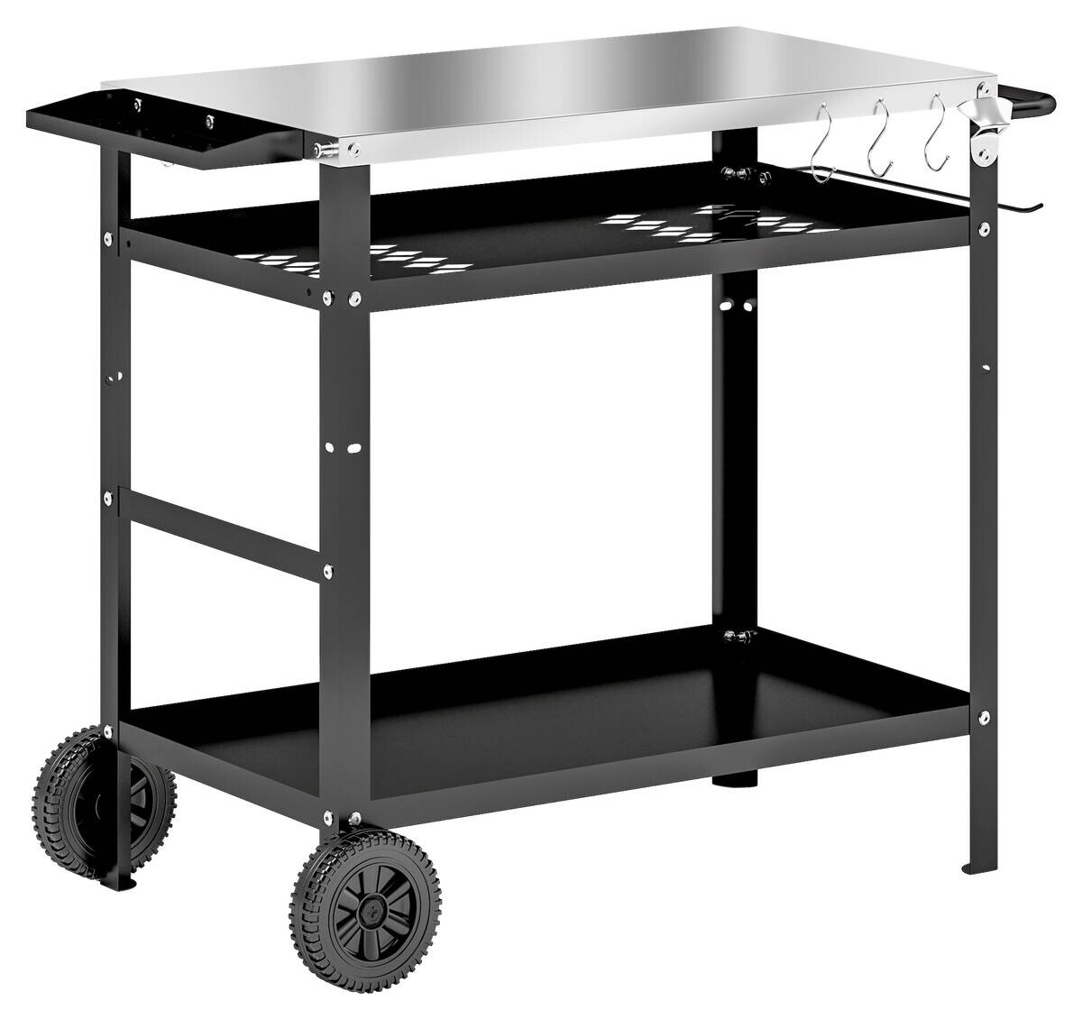Outsunny Grillwagen Edelstahl B/H/L: ca. 52x80x100 cm