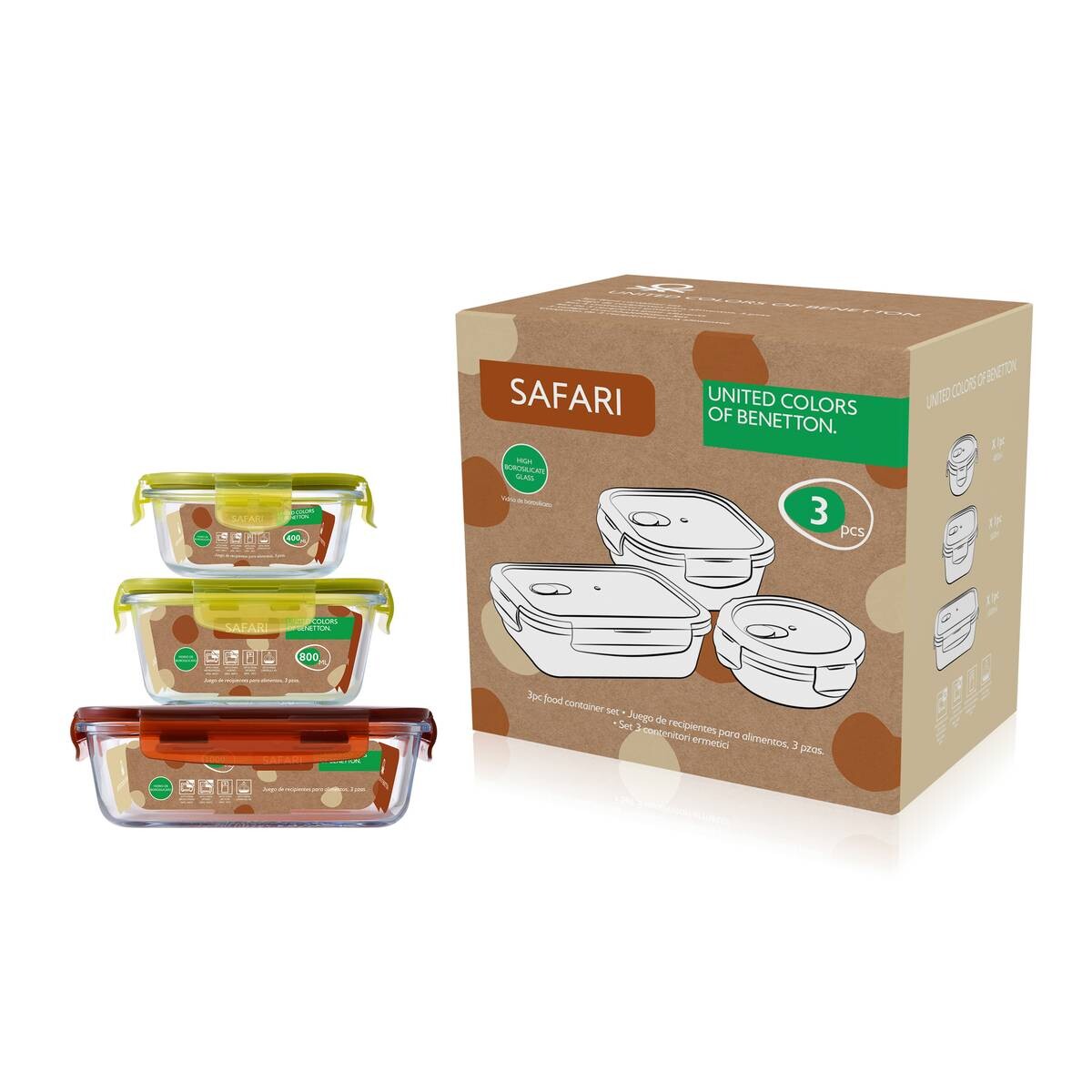 BENETTON Vorratsdosenset Safari bunt