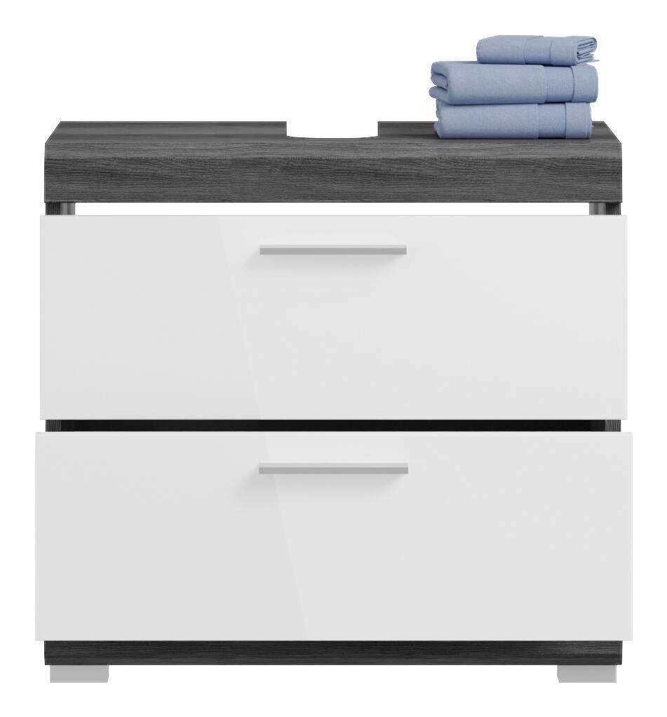 Badezimmer-Set Scout Rauchsilber Nachbildung weiß Hochglanz B/H/T: ca. 112x191x34 cm