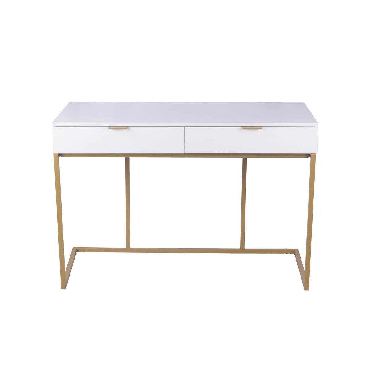 Schreibtisch Jana weiß gold Optik B/H/T: ca. 112x76x52 cm