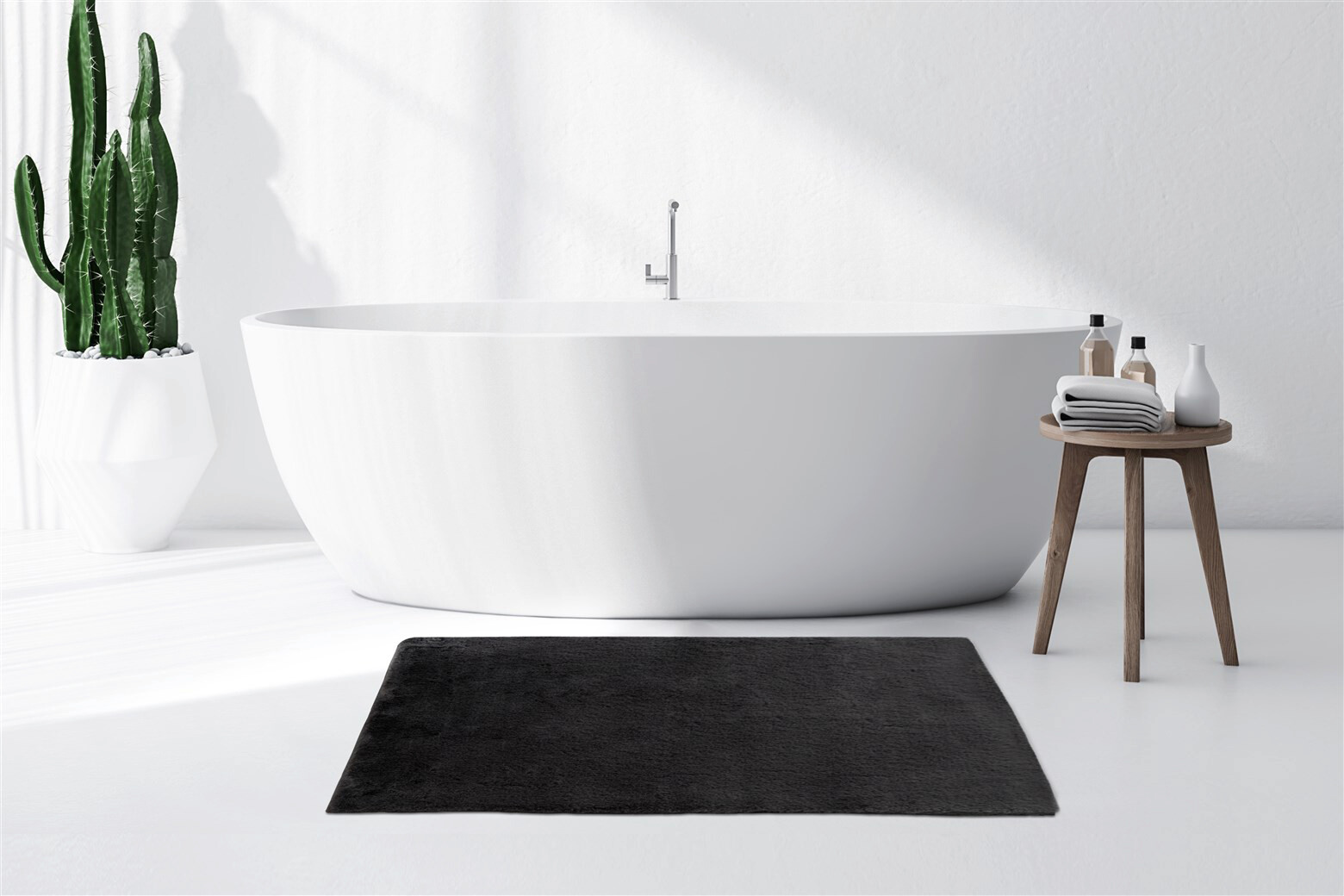 Kayoom Kurzflorteppich Badematte Rabbit Light 125 dunkelgrau B/H/L: ca. 70x2,4x130 cm Kayoom Kurzflorteppich Badematte Rabbit Light 125 dunkelgrau B/H/L: ca. 70x2,4x130 cm