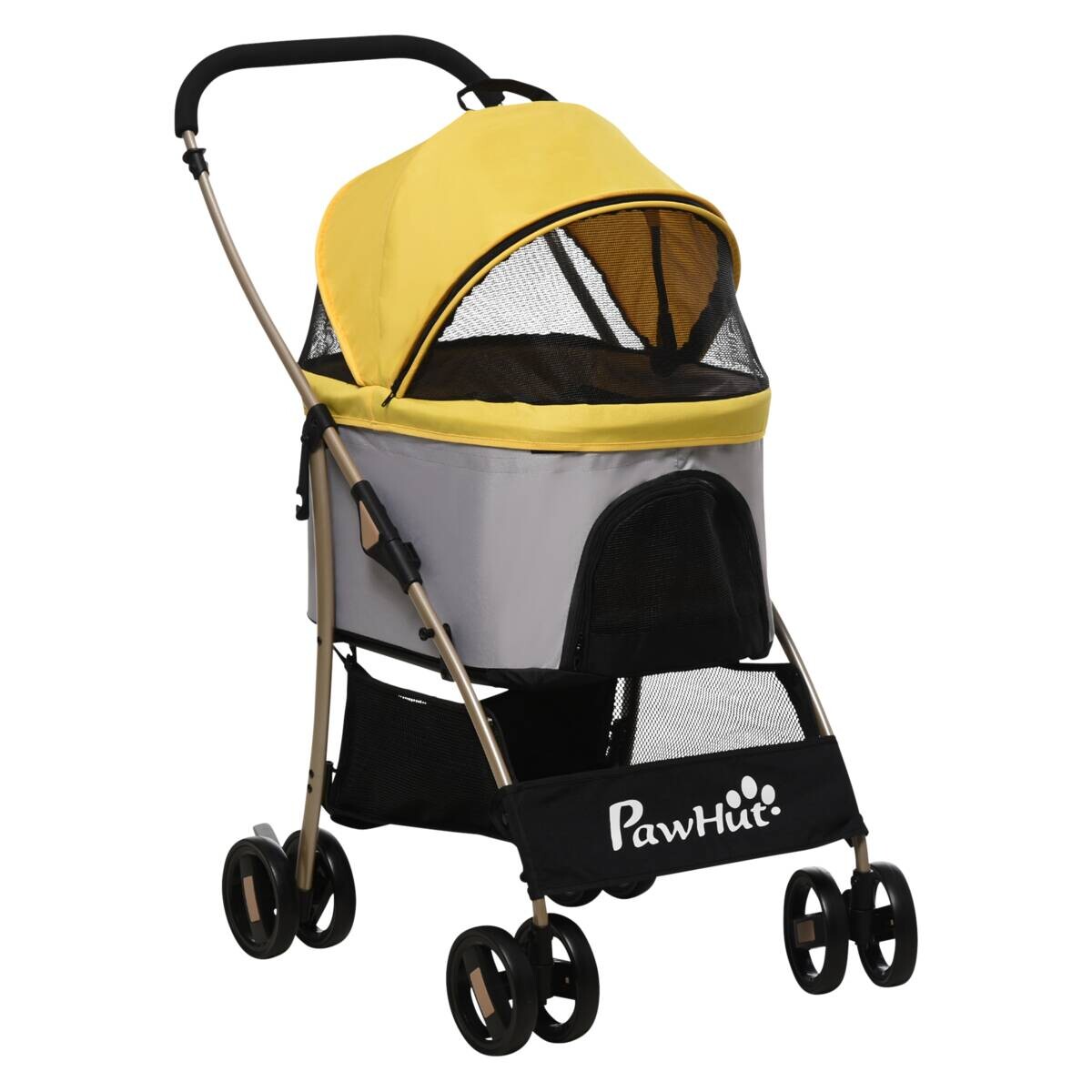 PawHut Hunde-Zubehör gelb Edelstahl B/H/L: ca. 49,5x82x98 cm