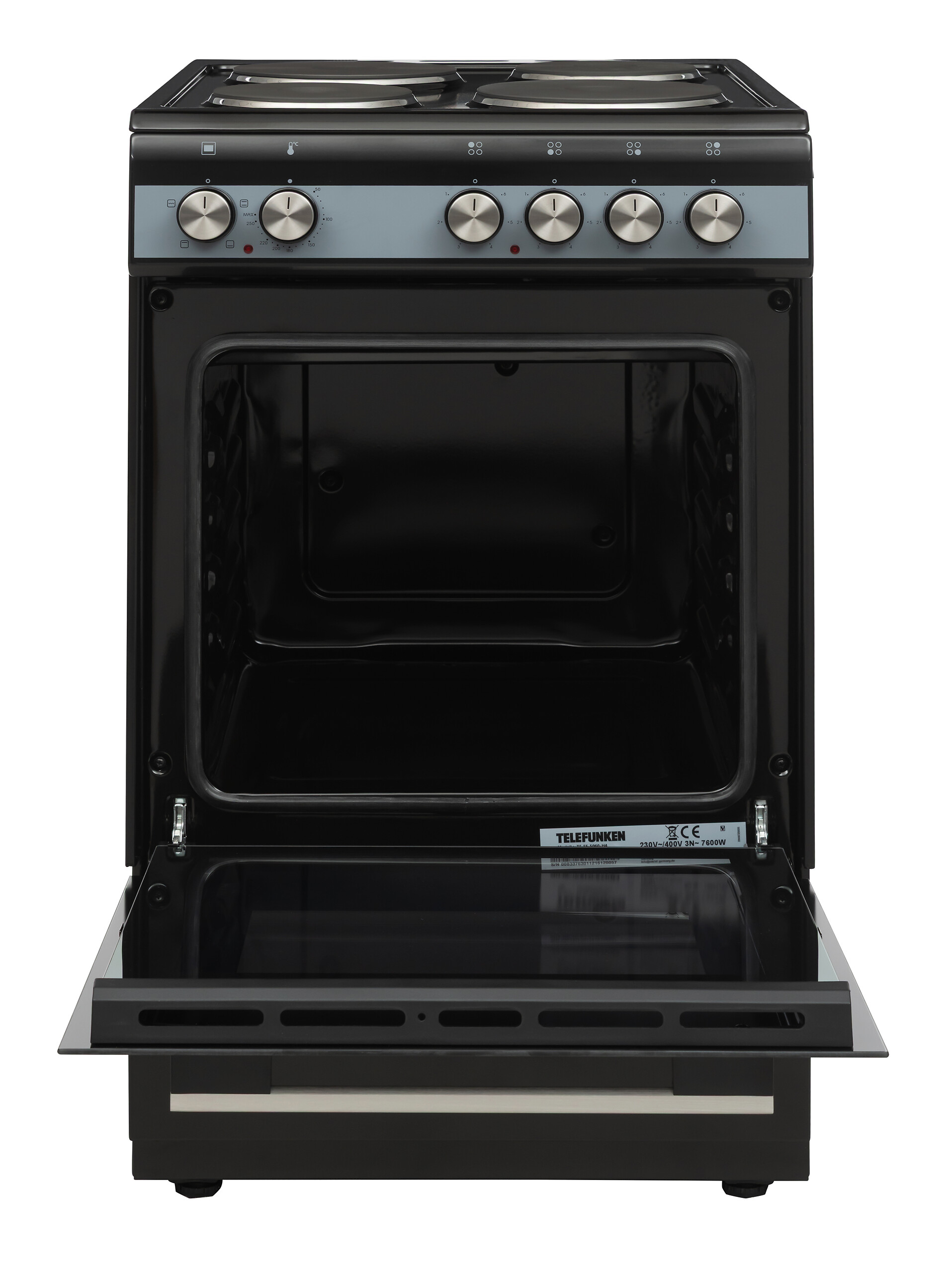 TELEFUNKEN Stand-Elektroherd TF-FS-5060-H4 schwarz B/H/T: ca. 50x85x60 cm