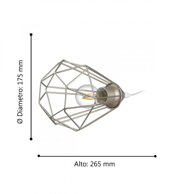 Eglo Tischleuchte braun B/H/L: ca. 17,5x26,5x17,5 cm E27 1 Brennstellen