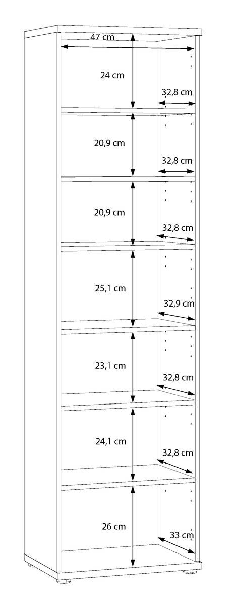 Mehrzweckschrank weiß B/H/T: ca. 50x179x35 cm