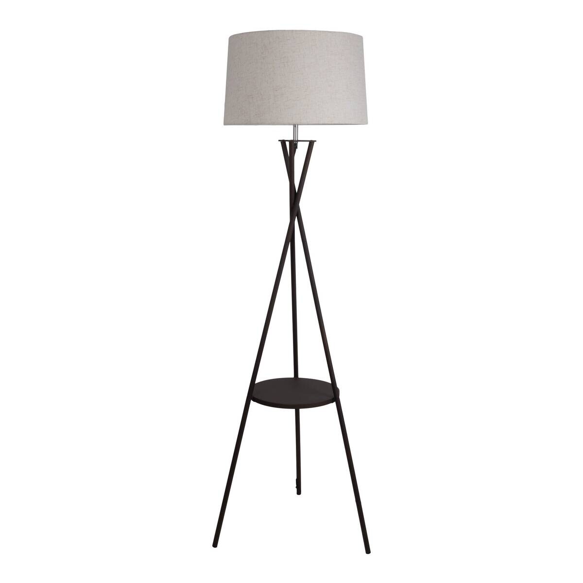 Näve Leuchten Stehleuchte schwarz Textil Metall B/H/T/D: ca. 51x158x51x51 cm E27 1 Brennstellen