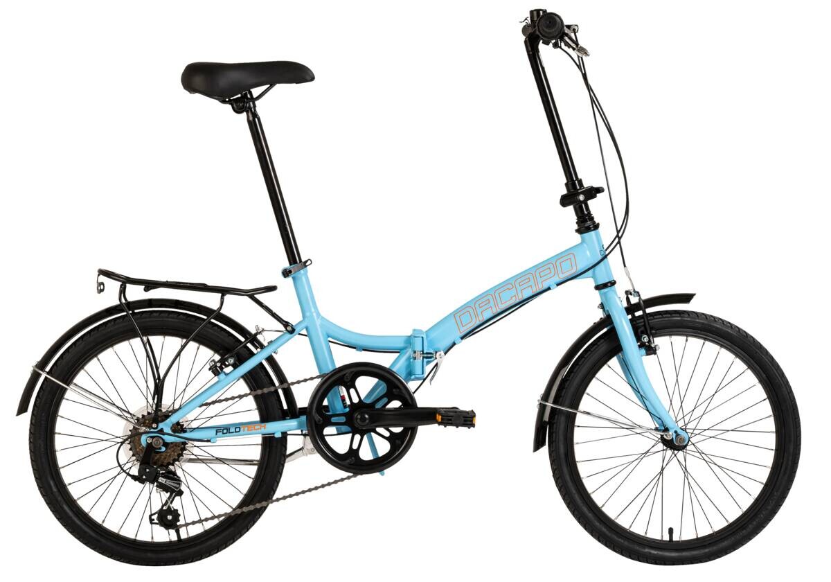 DaCapo Faltrad Foldtech Foldtech 20 Zoll Rahmenhöhe 32 cm 6 Gänge blau blau ca. 20 Zoll