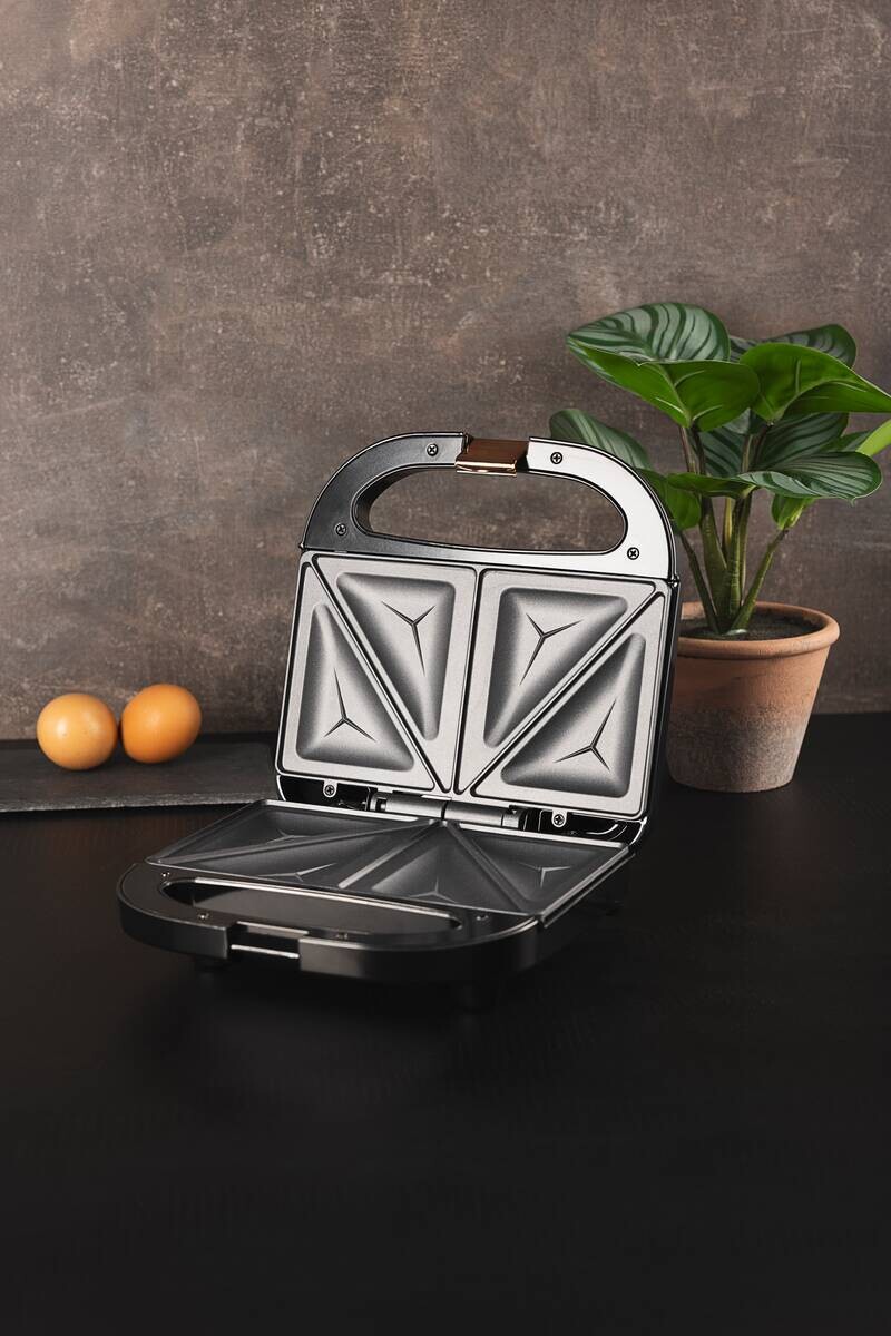 BERGNER Sandwichtoaster BG-53005-CP schwarz Kupfer Aluminium Kunststoff B/H/L: ca. 22x9x22 cm